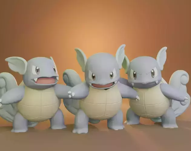 Pokemon -  Wartortle with 3 different poses 3D print model