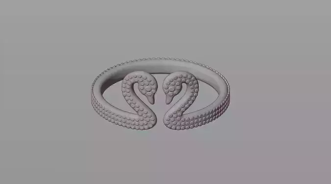 Swan heart diamond ring