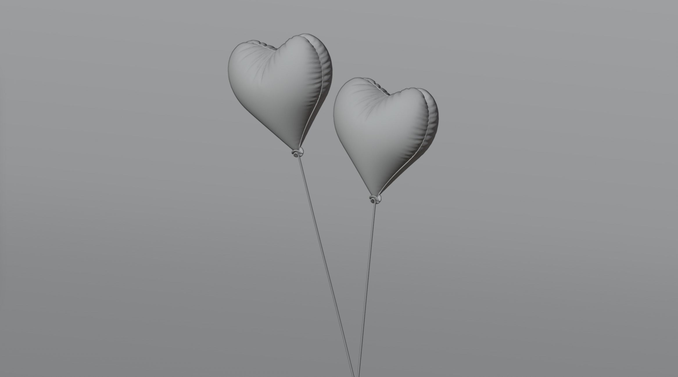 Balloons two heart shaped 3D model_1
