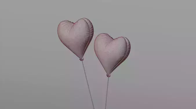 Balloons two heart shaped
