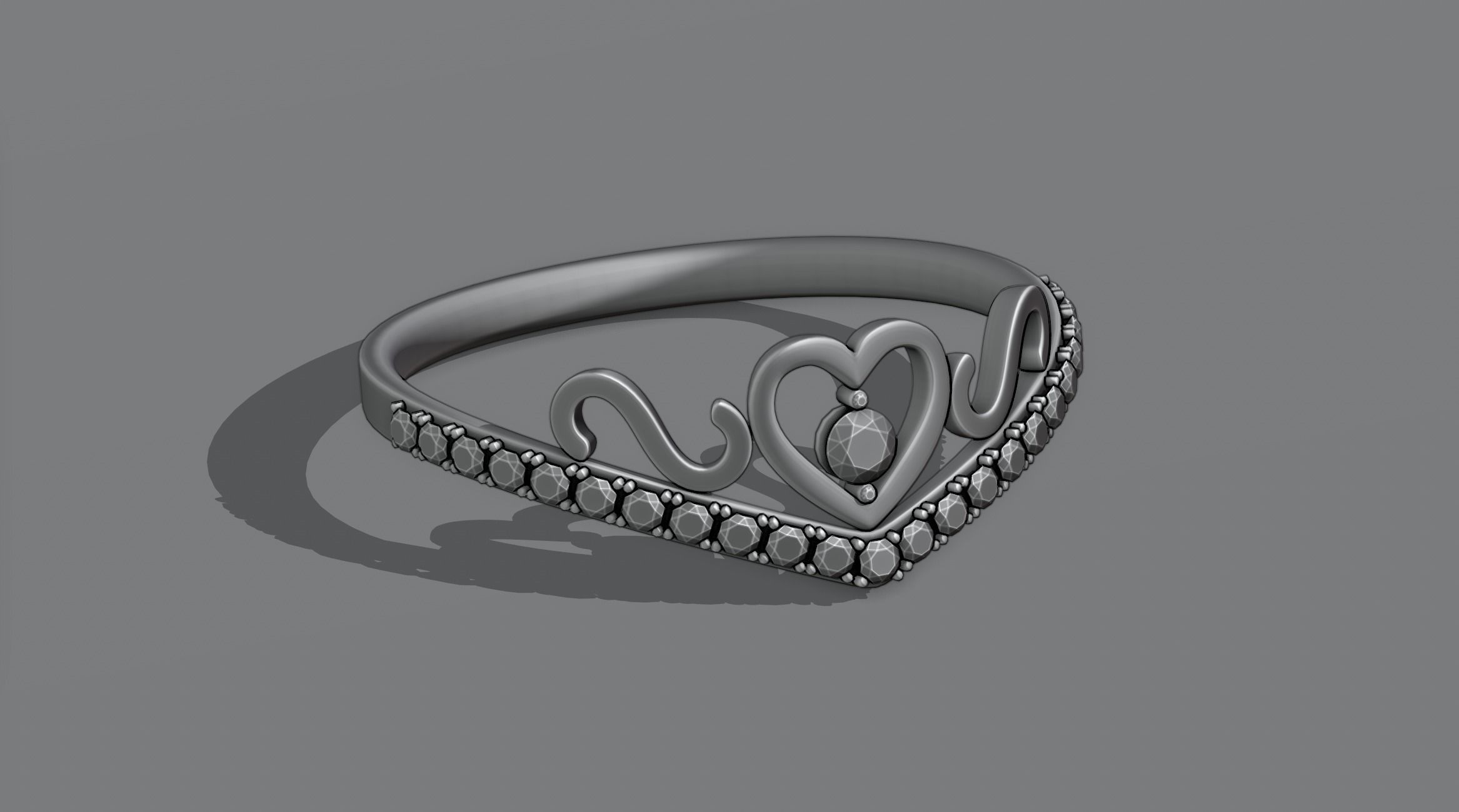 Heart ring 6 3D model_5