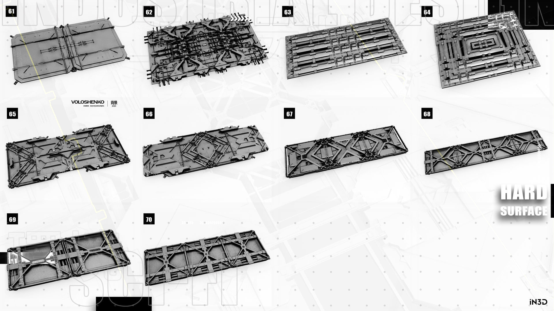 Sci-Fi walls Pack Vol4 3D model_6