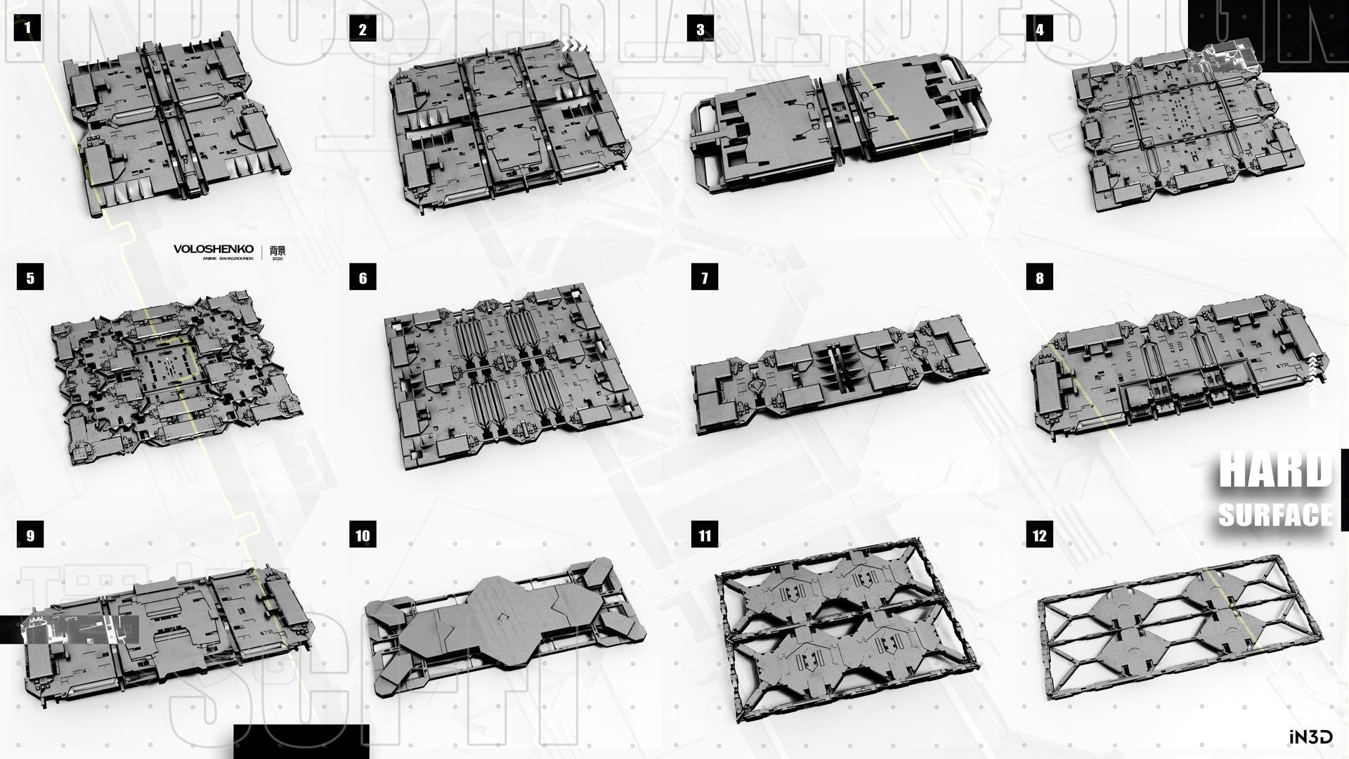 Sci-Fi walls Pack Vol4 3D model_1