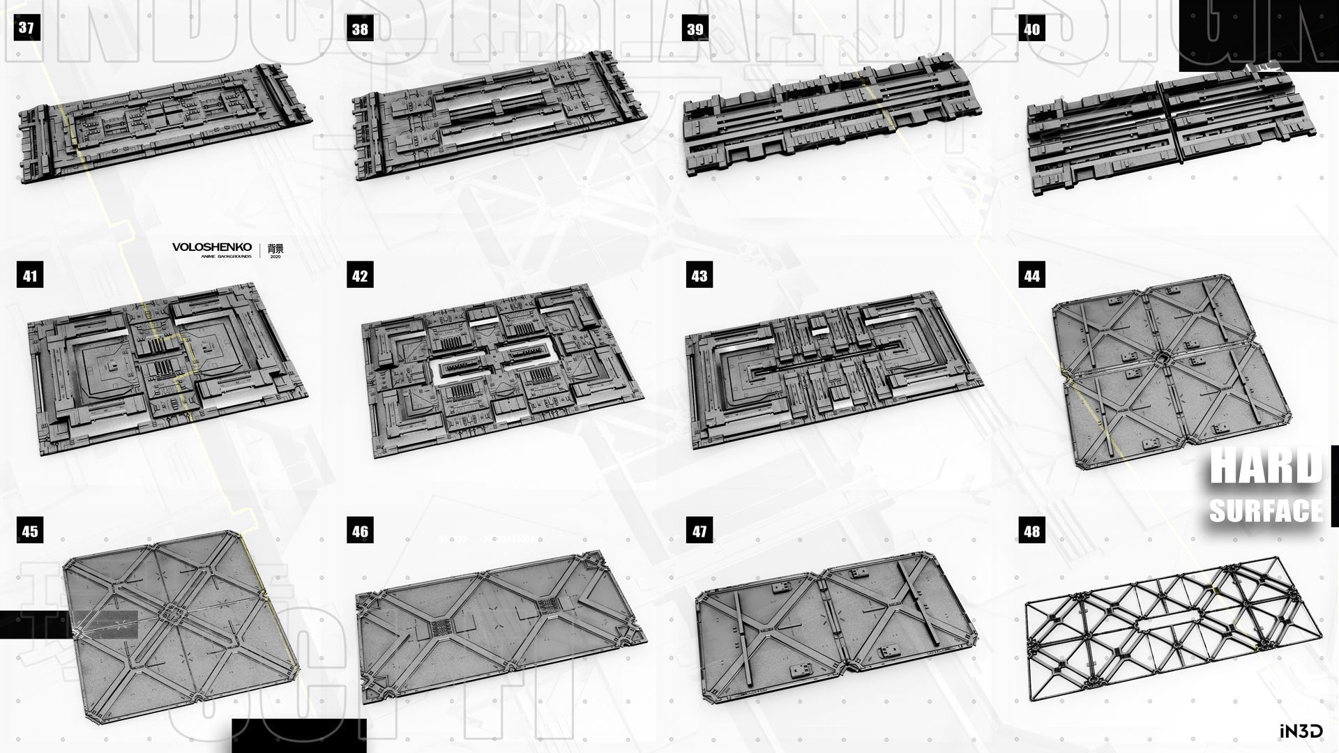 Sci-Fi walls Pack Vol4 3D model_4