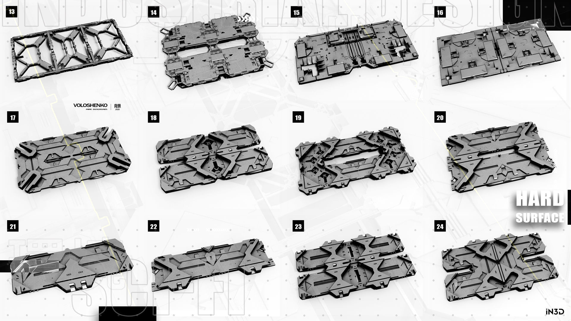 Sci-Fi walls Pack Vol4 3D model_2