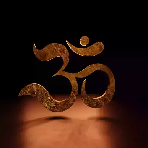 Om 3D model golden symbol Low-poly 3D model