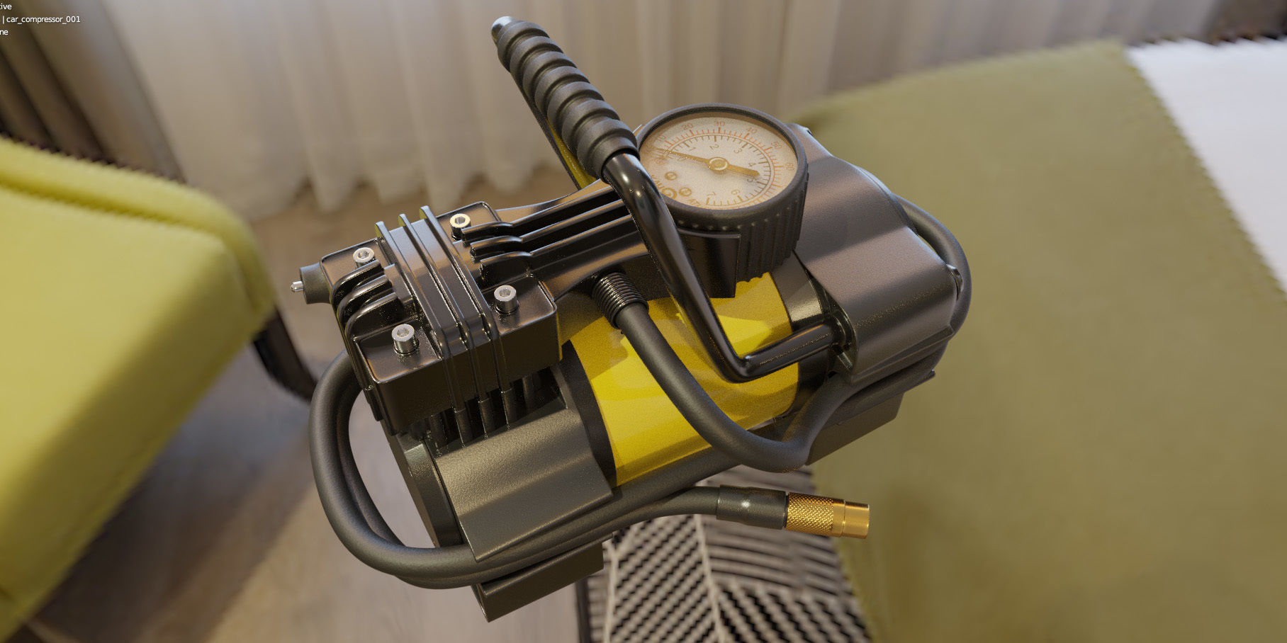 Car compressor 3D model_4