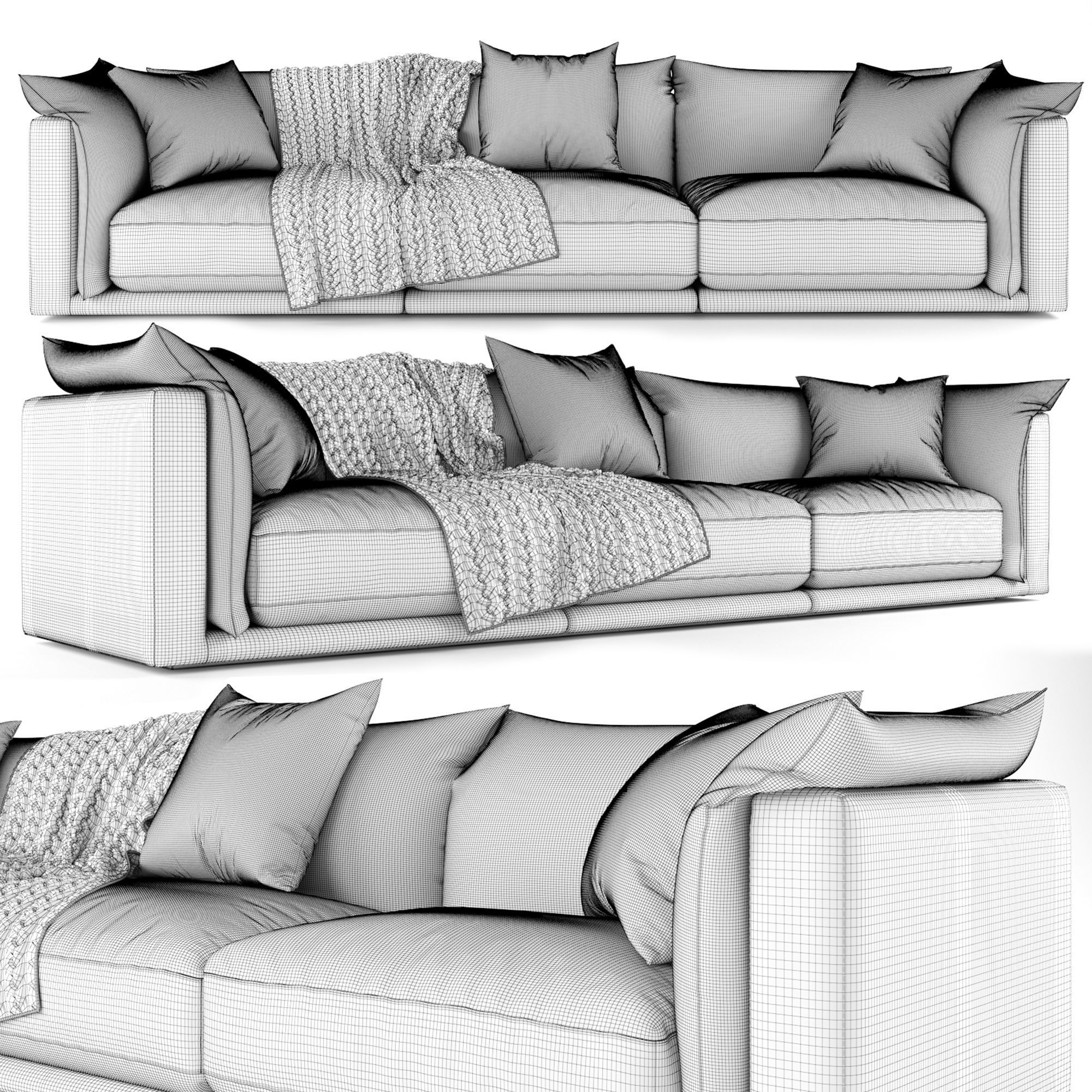 3 seater sofa 3D model_1