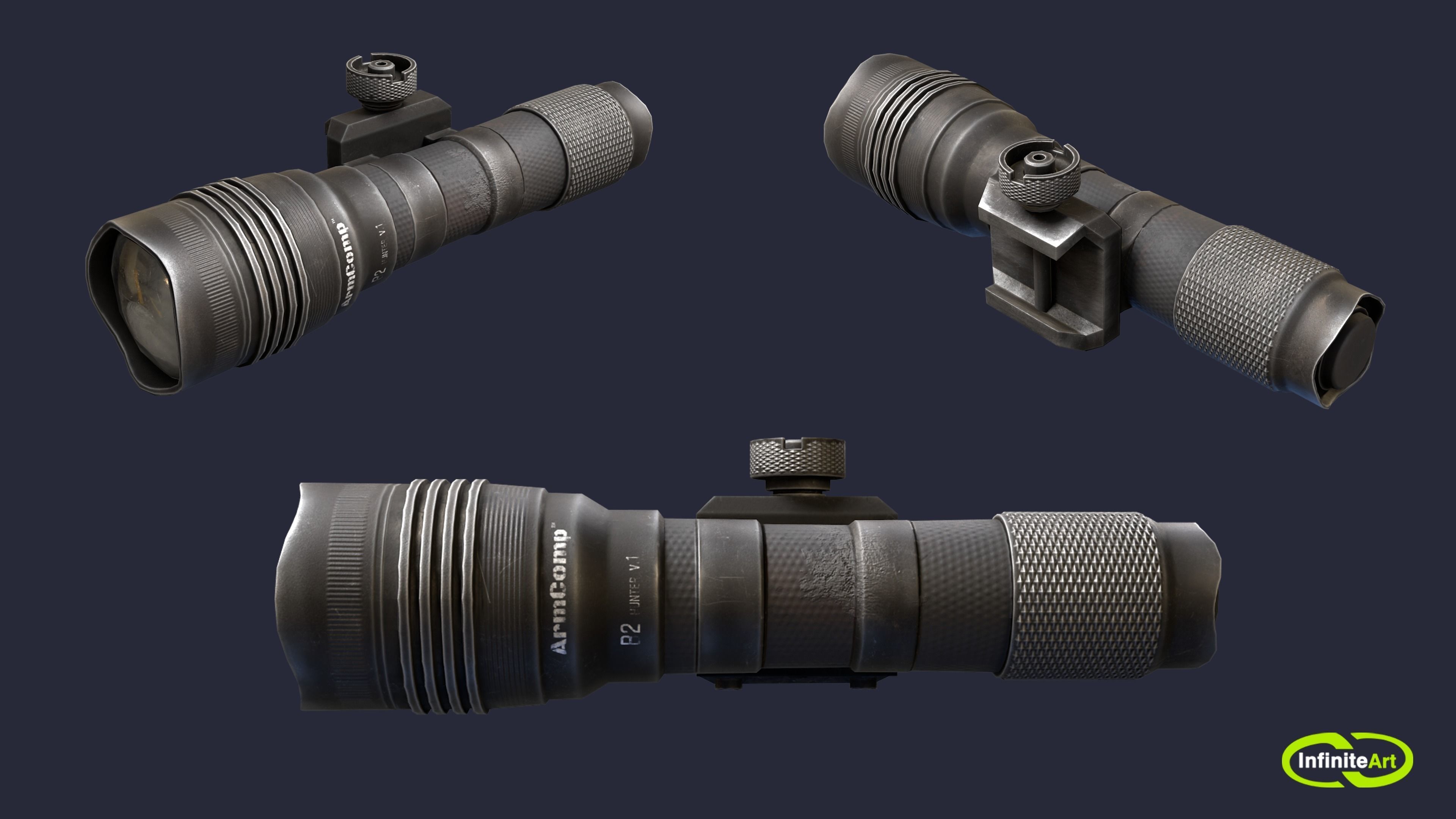 Under - barrel lantern Low-poly 3D model_4