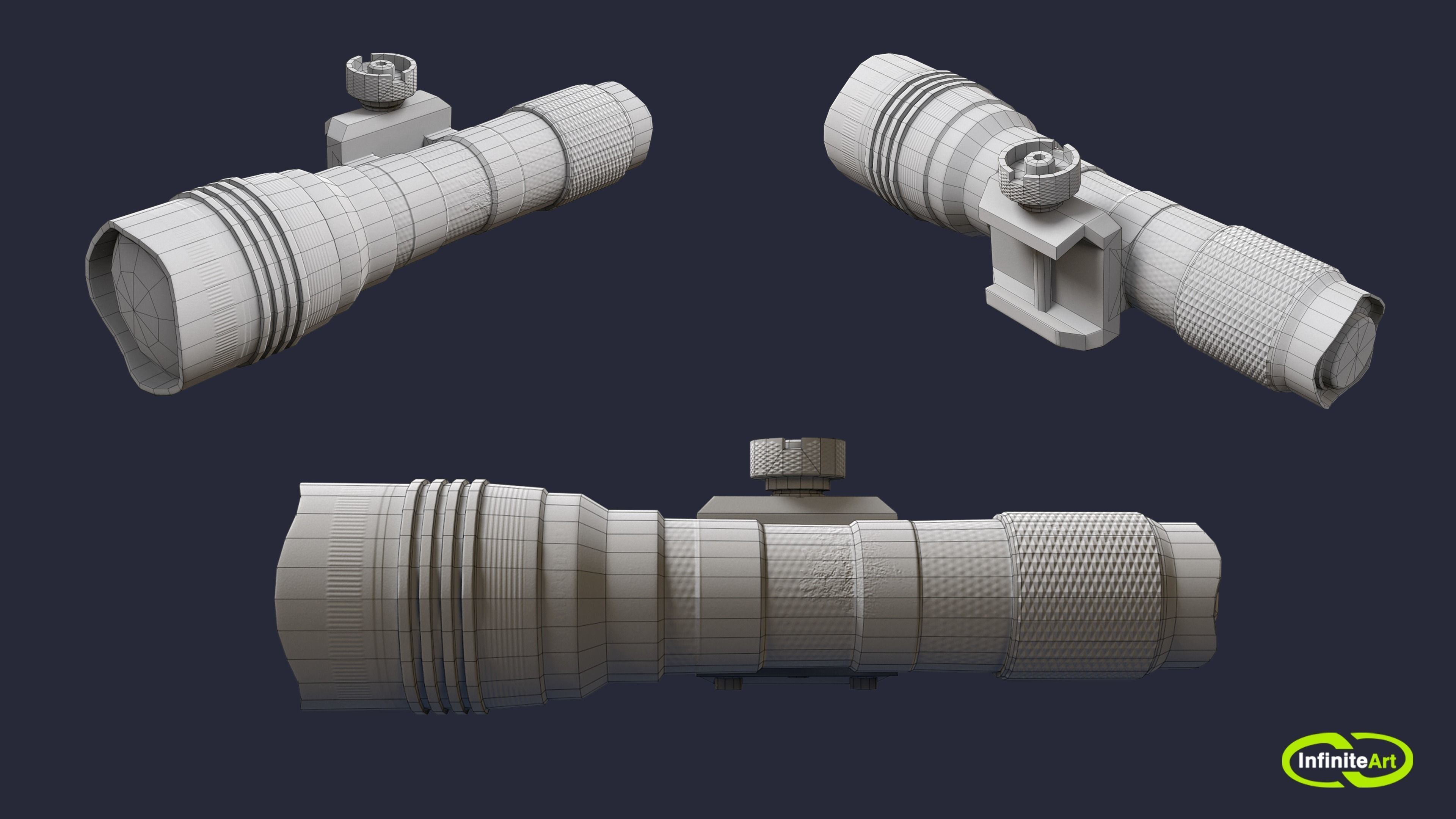 Under - barrel lantern Low-poly 3D model_6