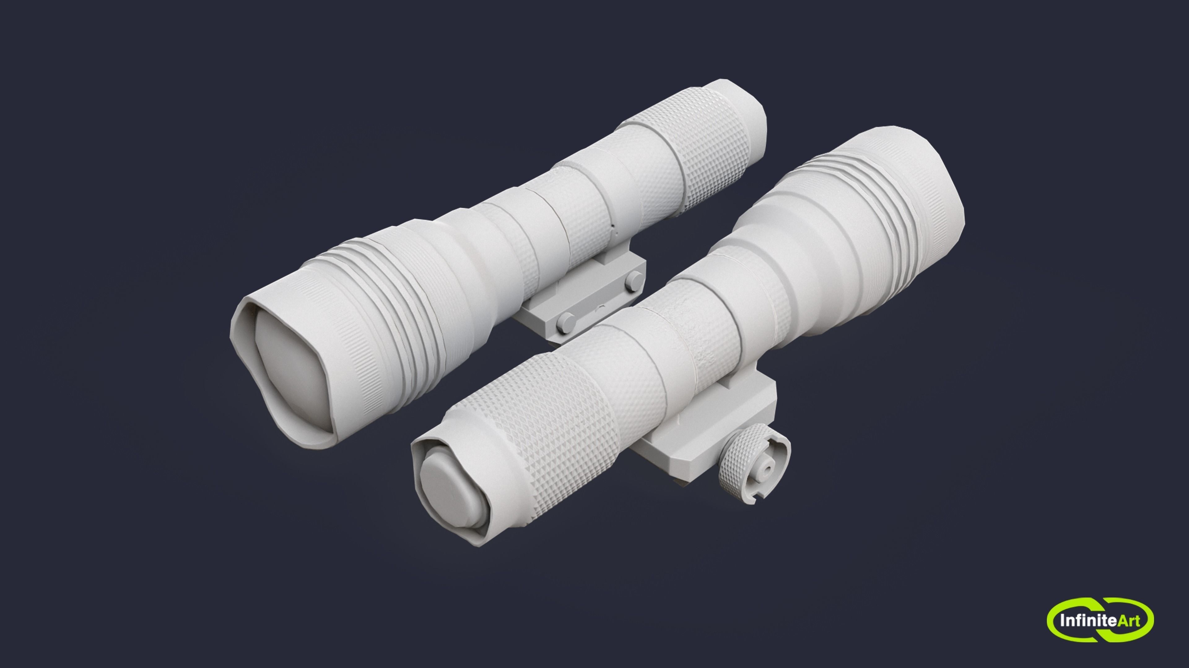 Under - barrel lantern Low-poly 3D model_2