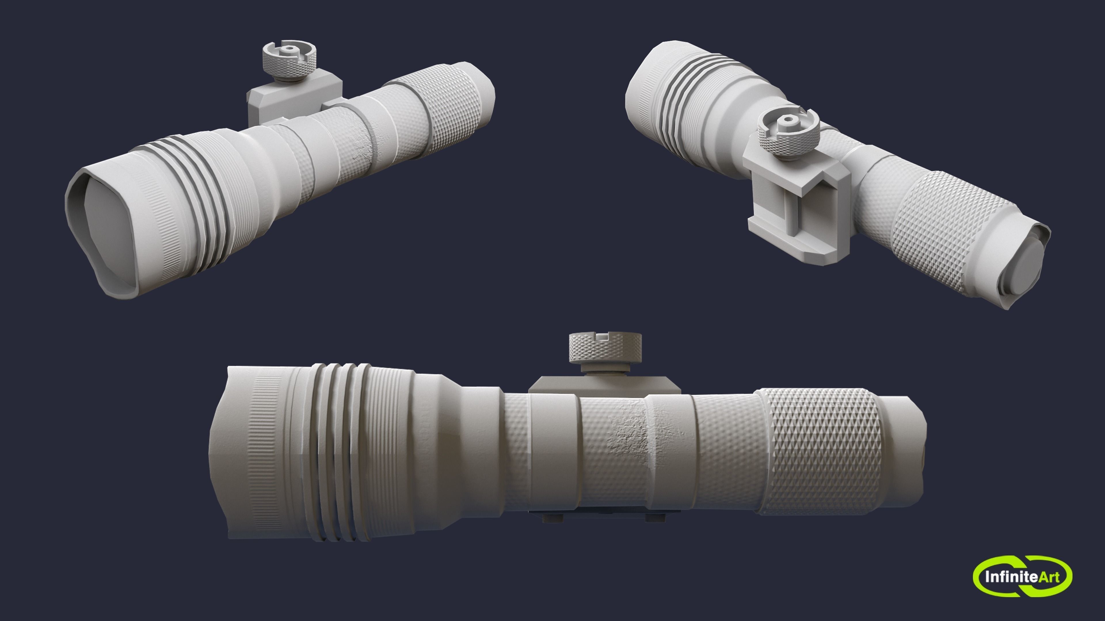 Under - barrel lantern Low-poly 3D model_5