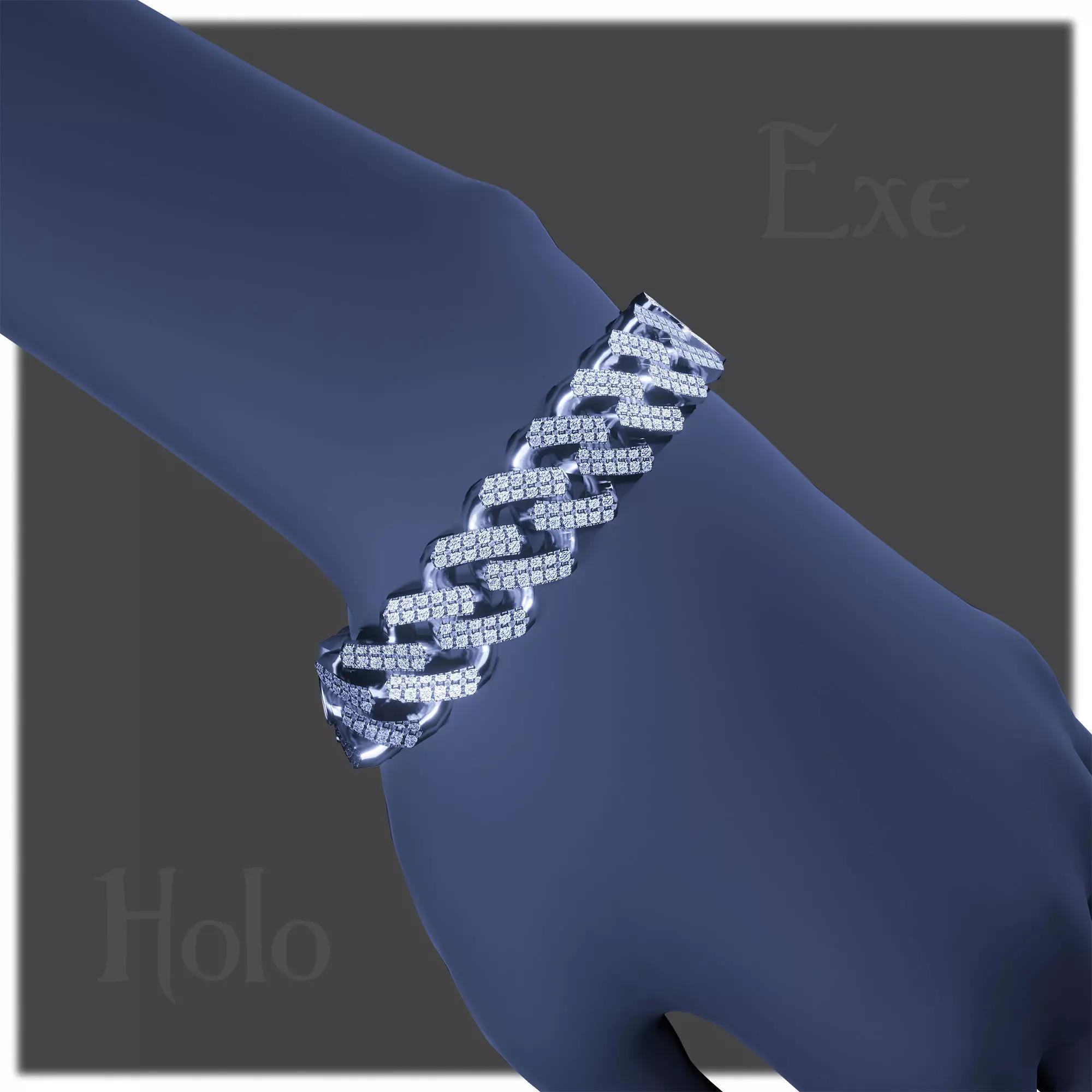 Cuban Bracelet and DIY Kit Low-poly 3D model