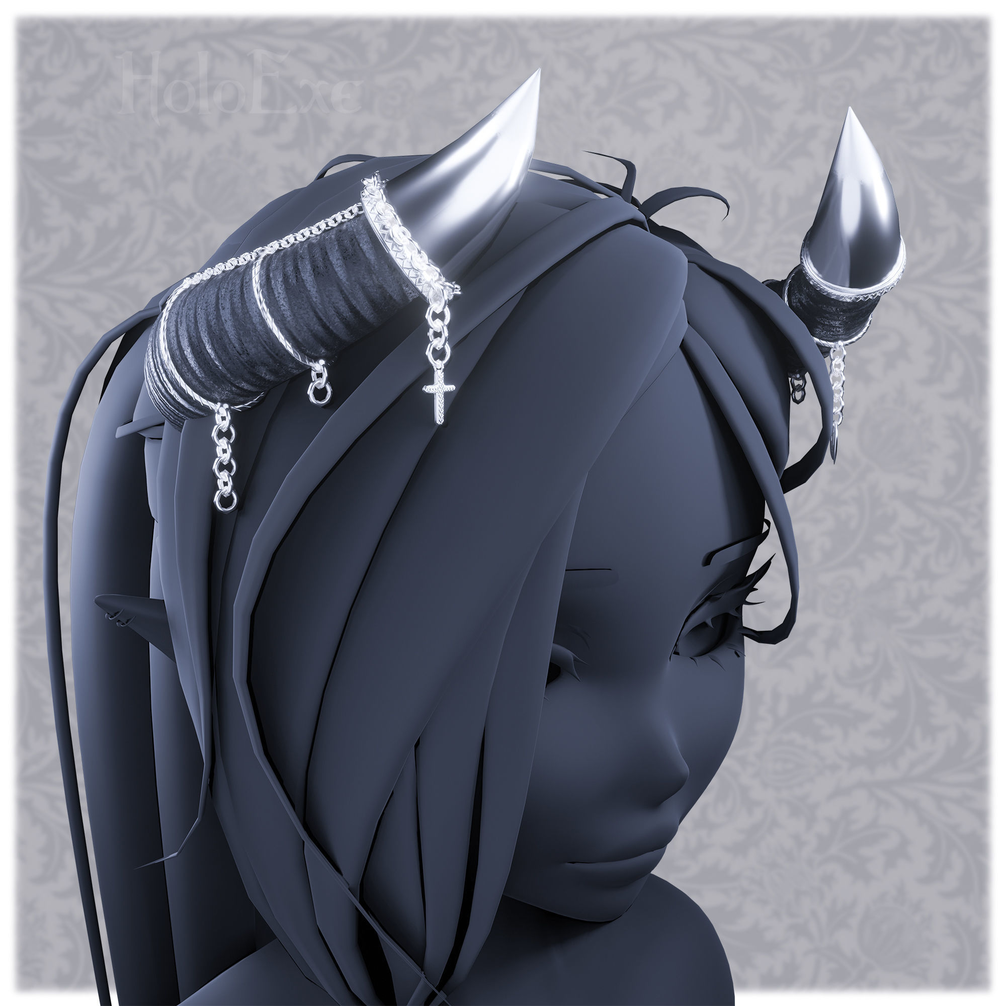 Chained Horns Low-poly 3D model_3