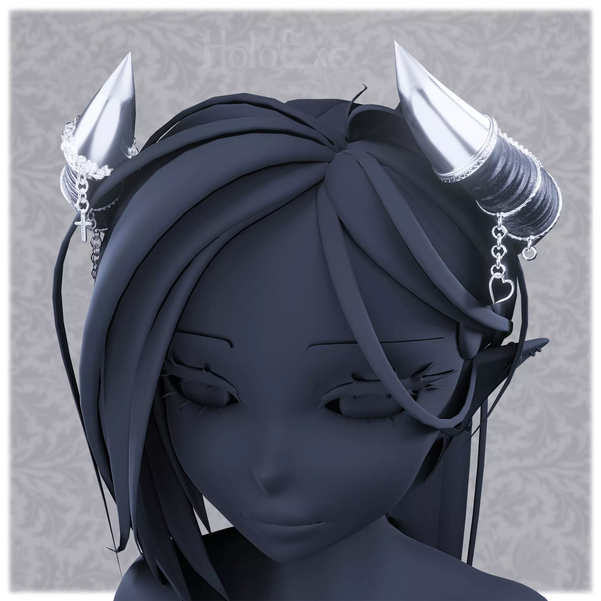 Chained Horns Low-poly 3D model_0
