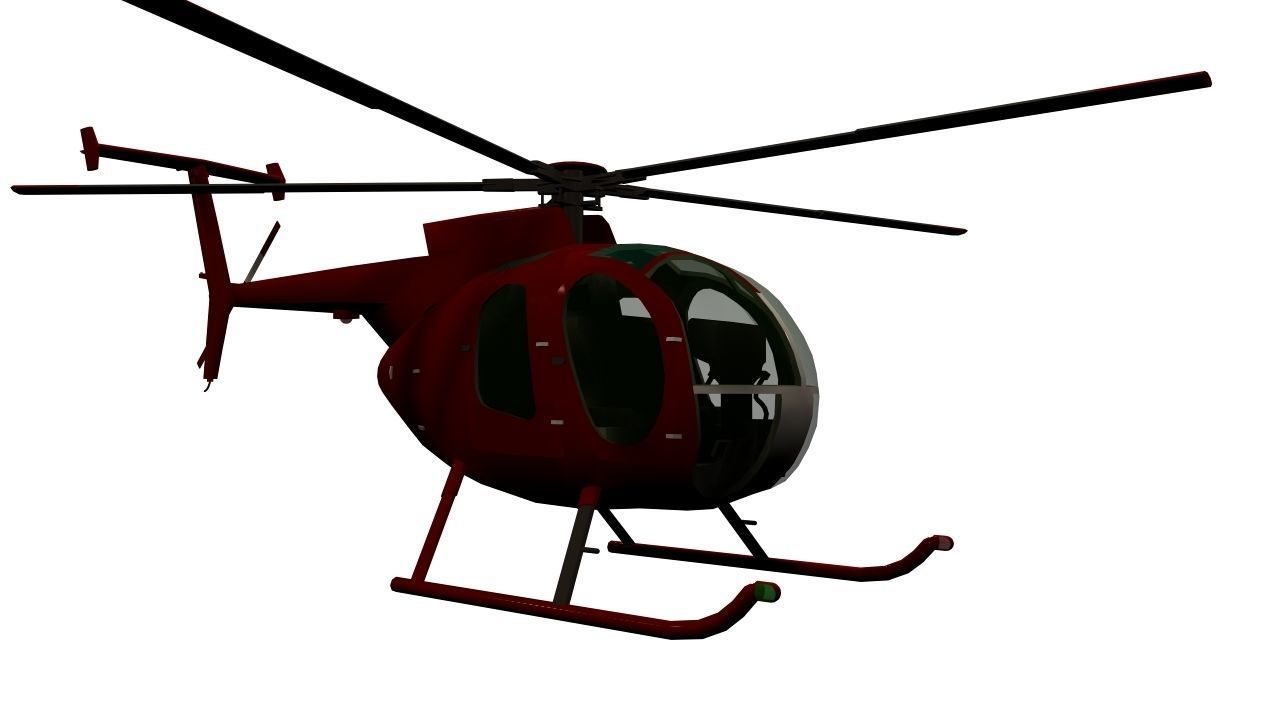 Helicopter Low-poly 3D model_1