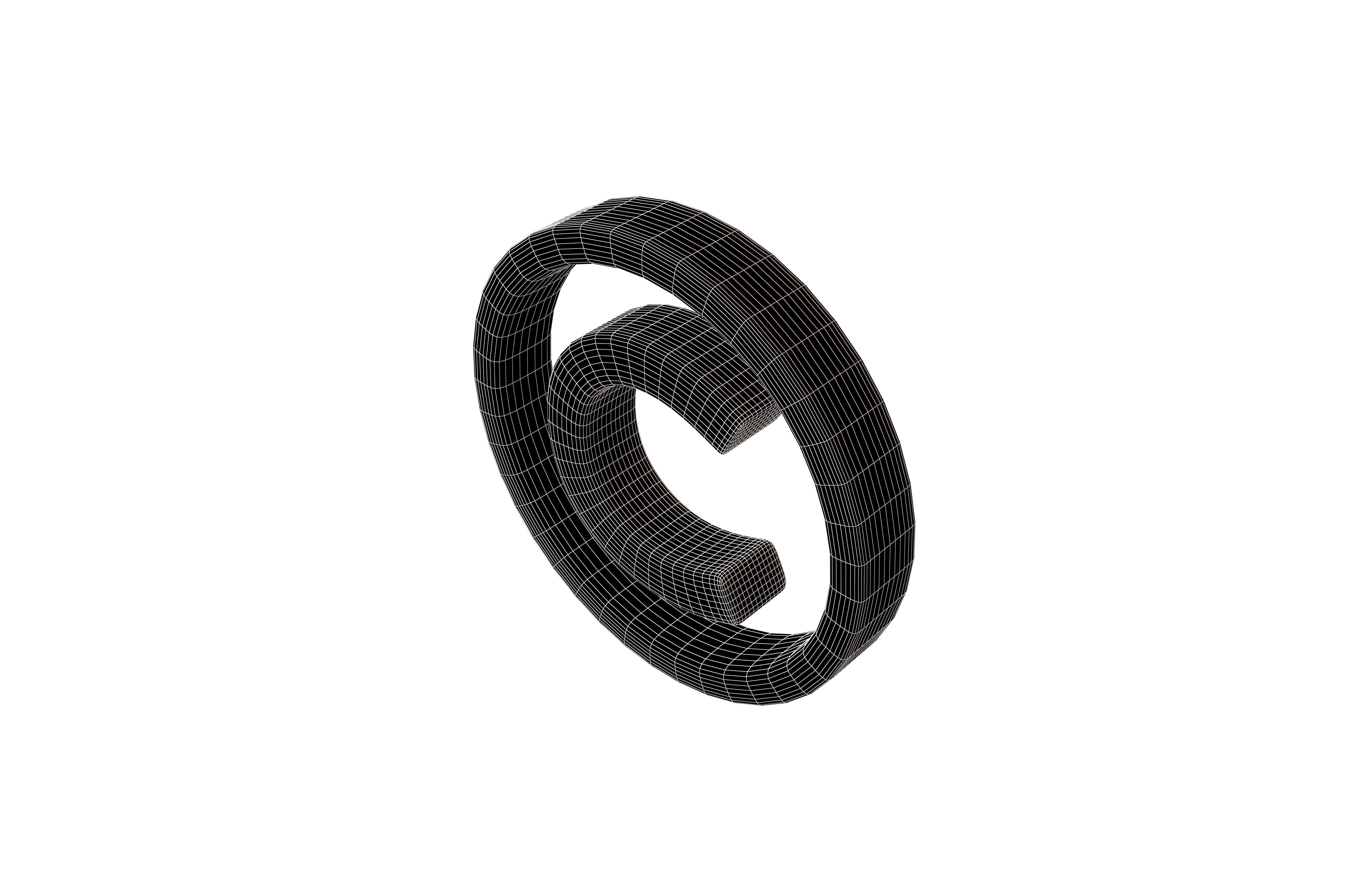 Copyright Symbol v1 001 Low-poly 3D model_7