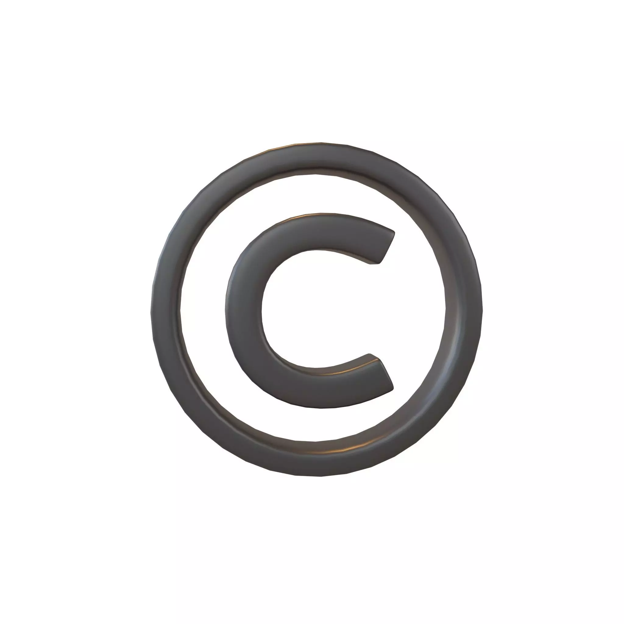 Copyright Symbol v1 001 Low-poly 3D model_0