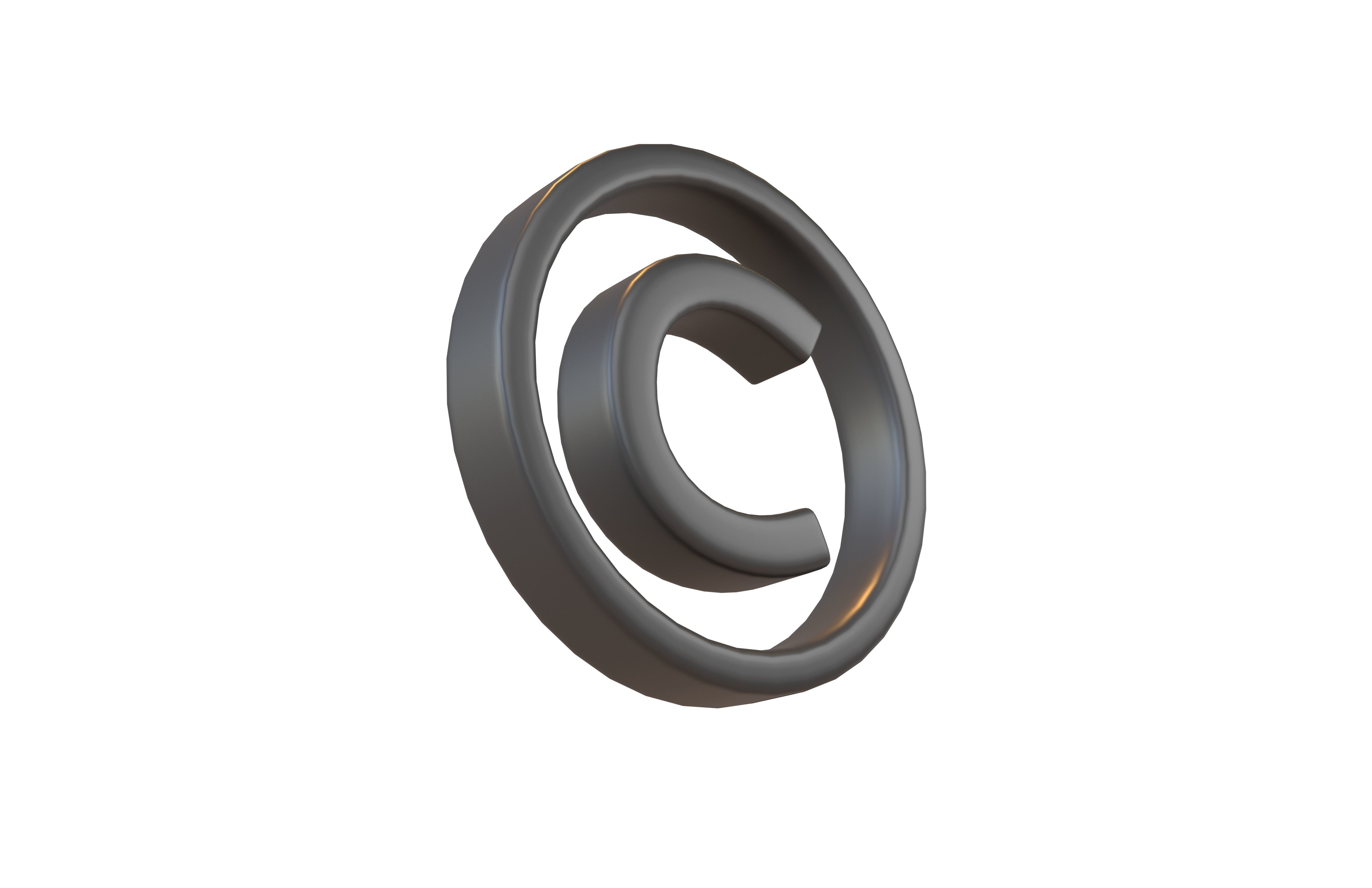 Copyright Symbol v1 001 Low-poly 3D model_4
