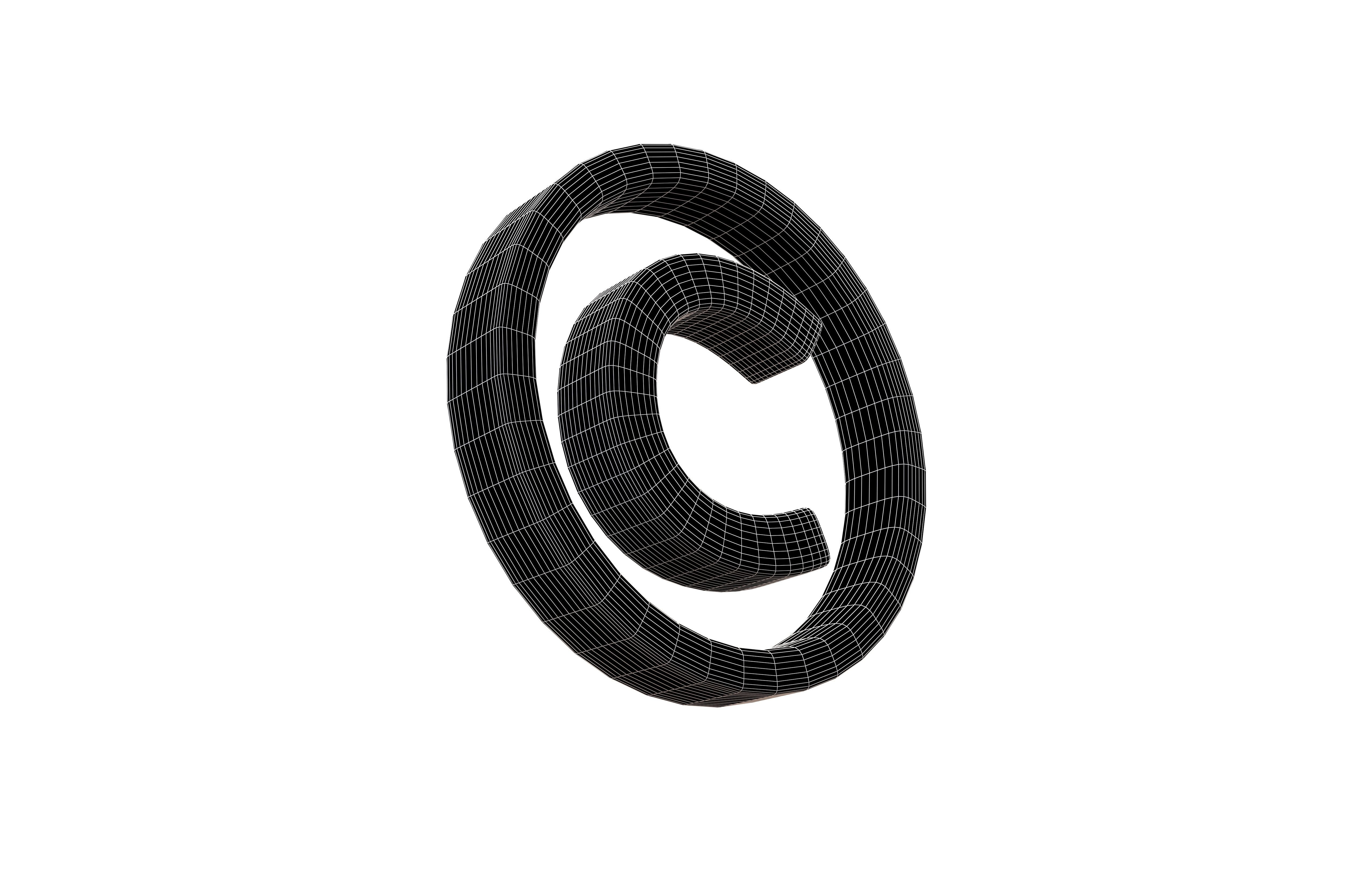 Copyright Symbol v1 001 Low-poly 3D model_8