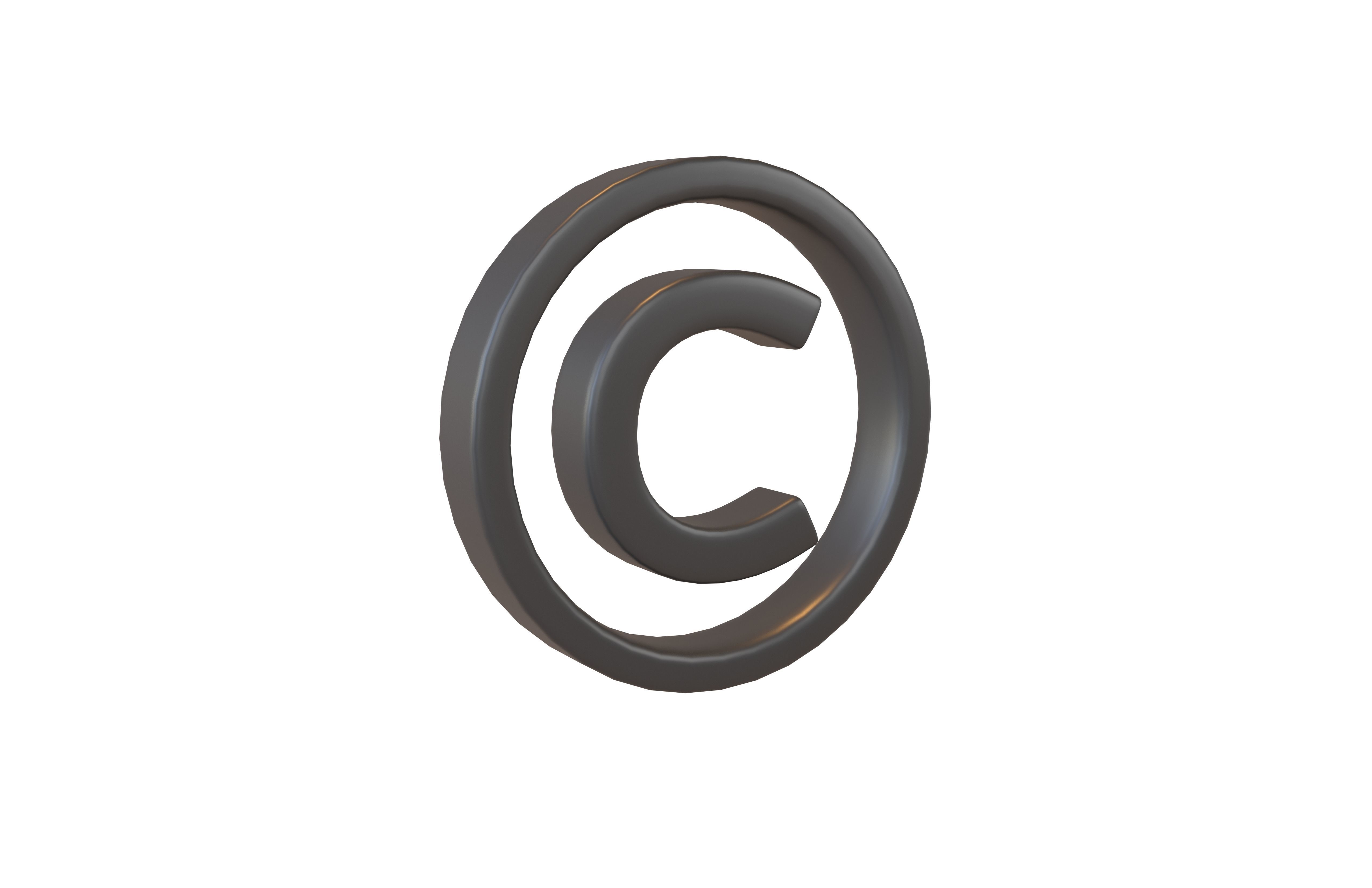 Copyright Symbol v1 001 Low-poly 3D model_3