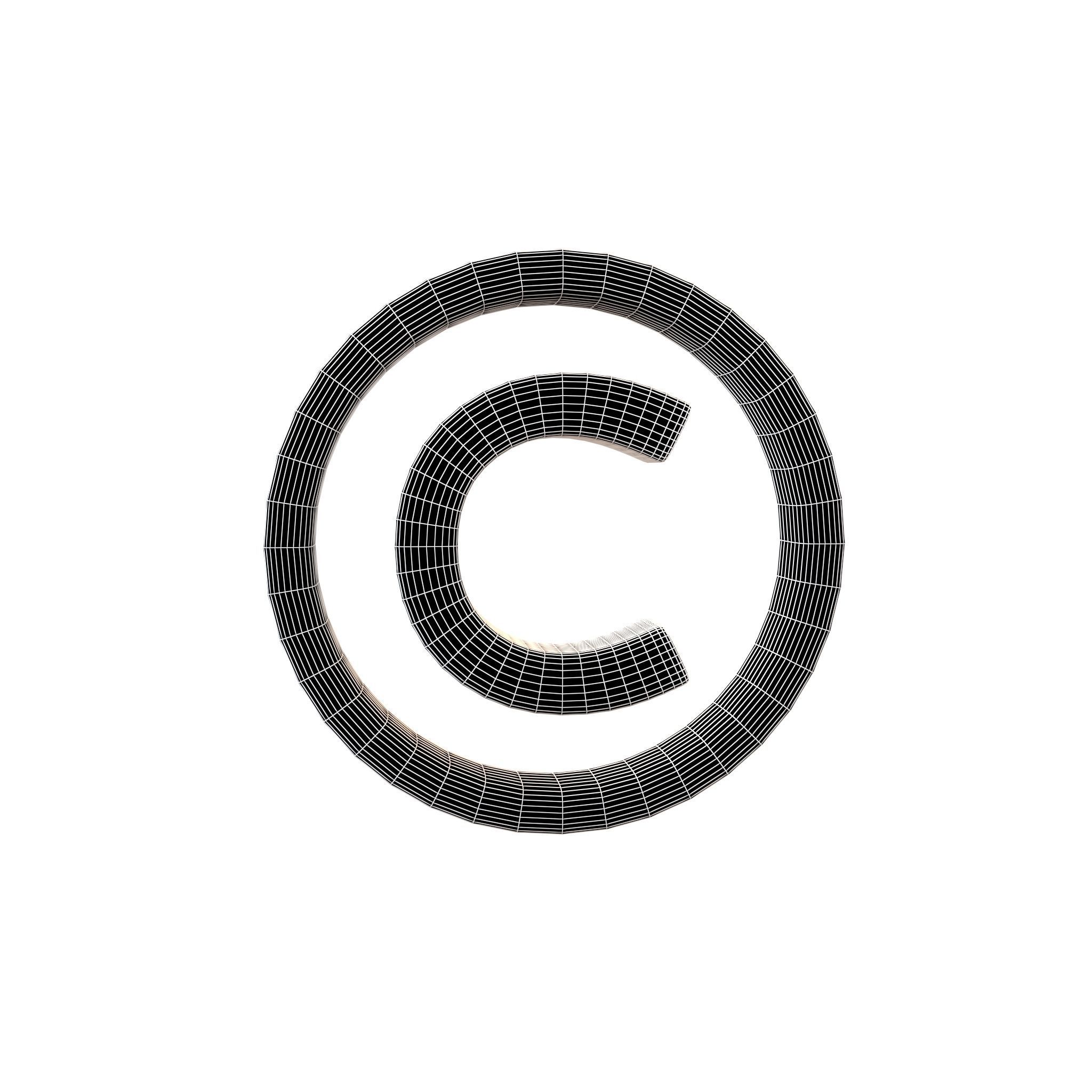 Copyright Symbol v1 001 Low-poly 3D model_5