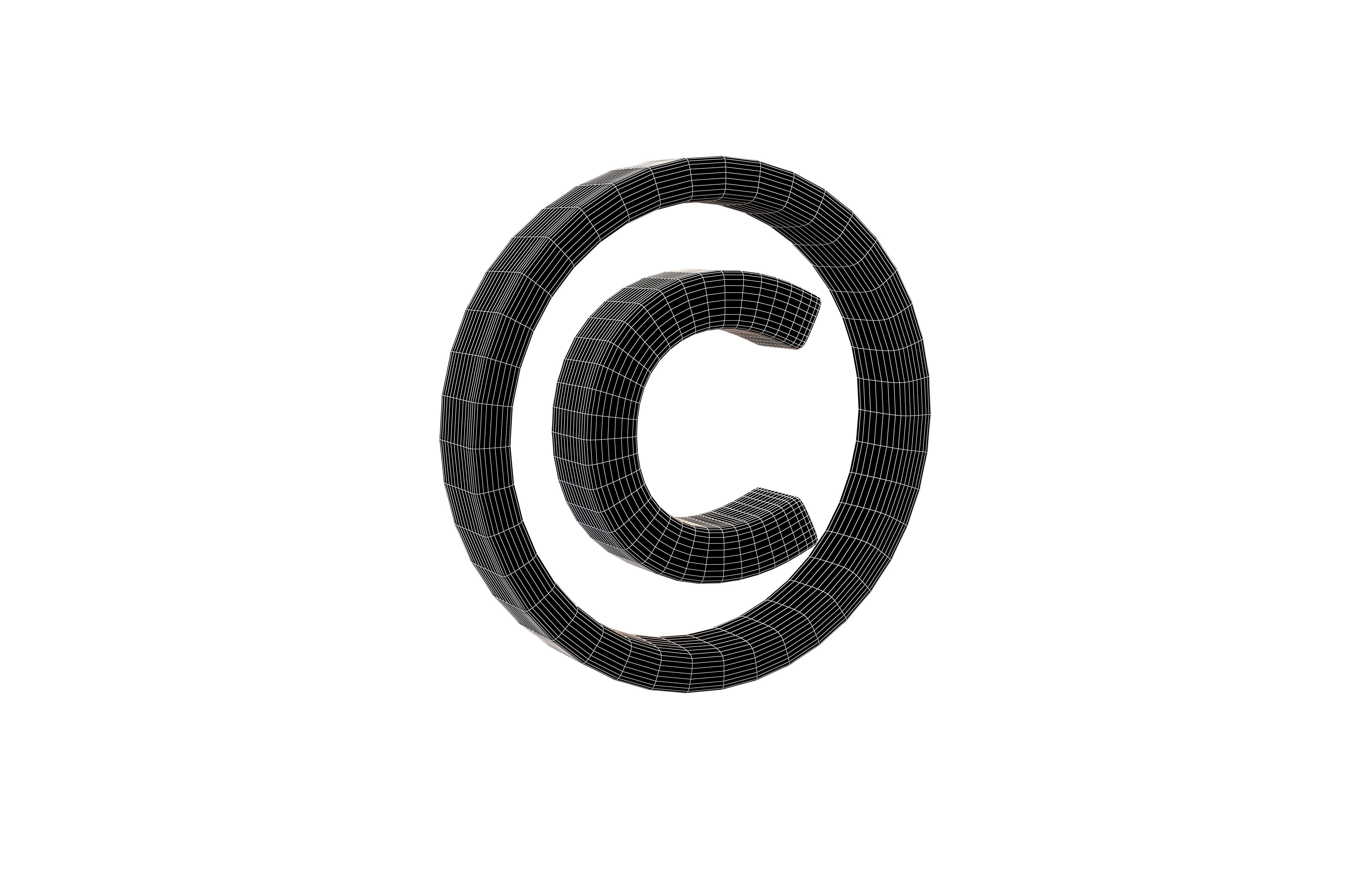 Copyright Symbol v1 001 Low-poly 3D model_6