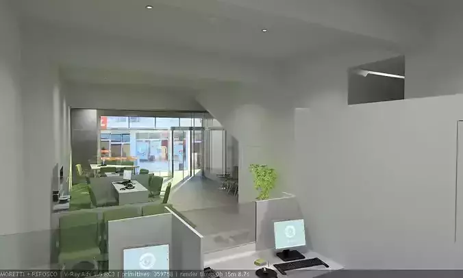 Bank Agency Interior Scene