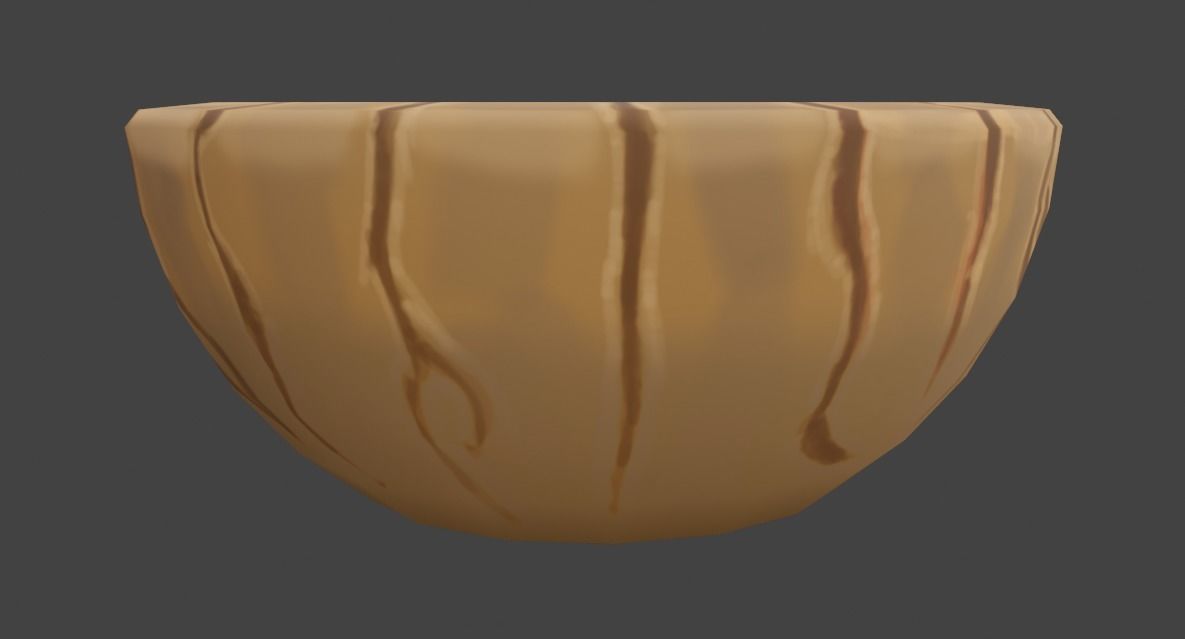 Stylized Wooden Soup Plate Handpaint Low-poly 3D model Low-poly 3D model_3