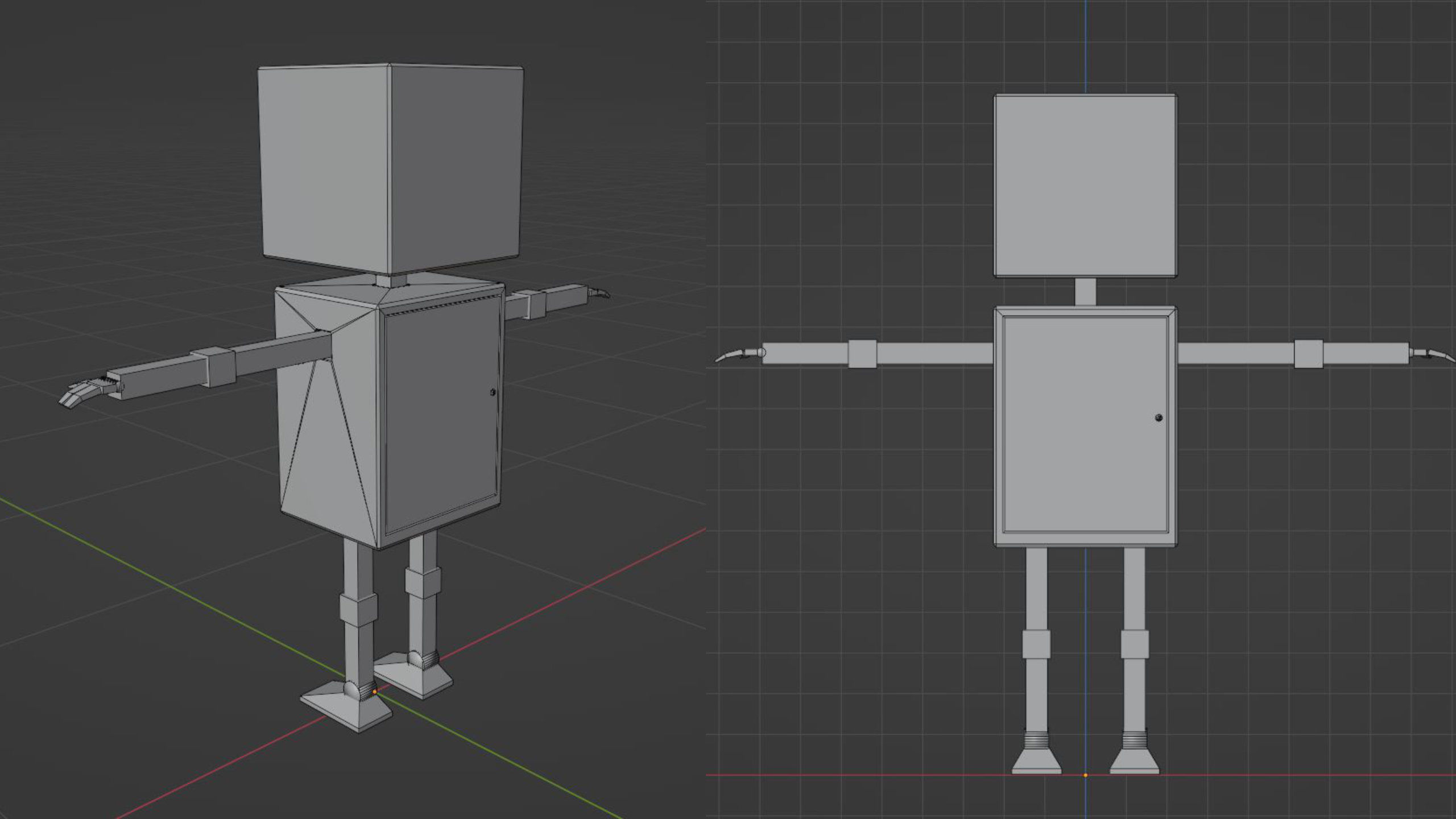 Cute Rectangular Robot for VRChat Low-poly 3D model_12