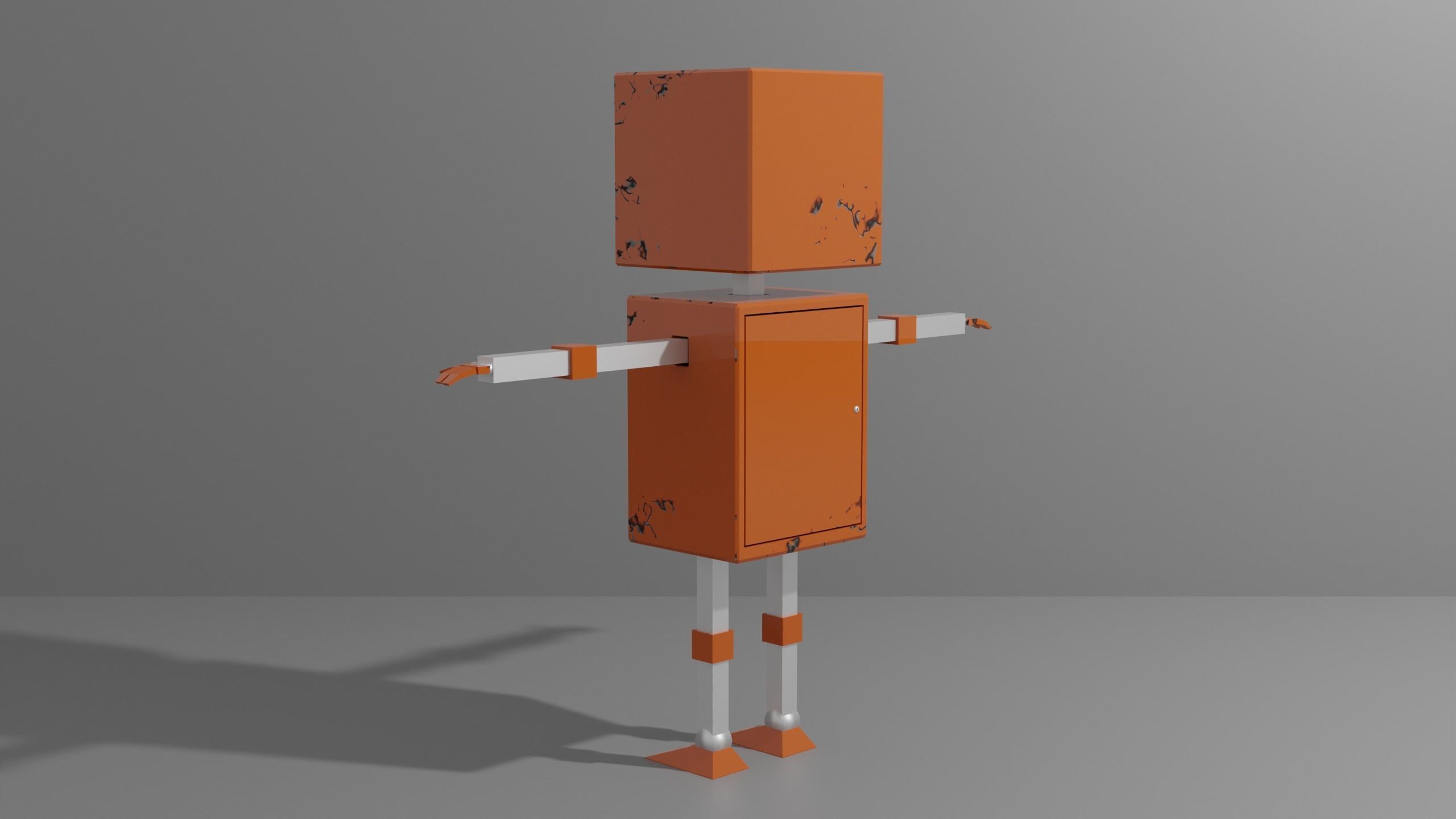 Cute Rectangular Robot for VRChat Low-poly 3D model_8