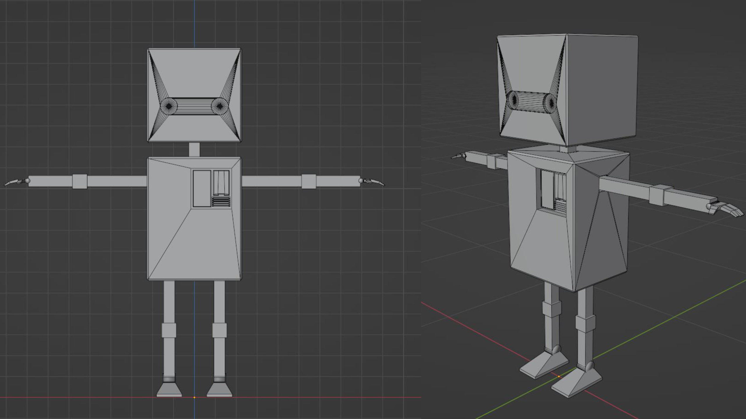 Cute Rectangular Robot for VRChat Low-poly 3D model_11