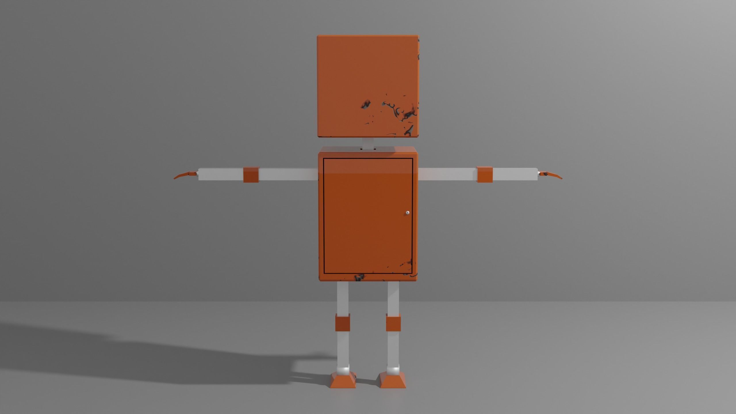 Cute Rectangular Robot for VRChat Low-poly 3D model_7