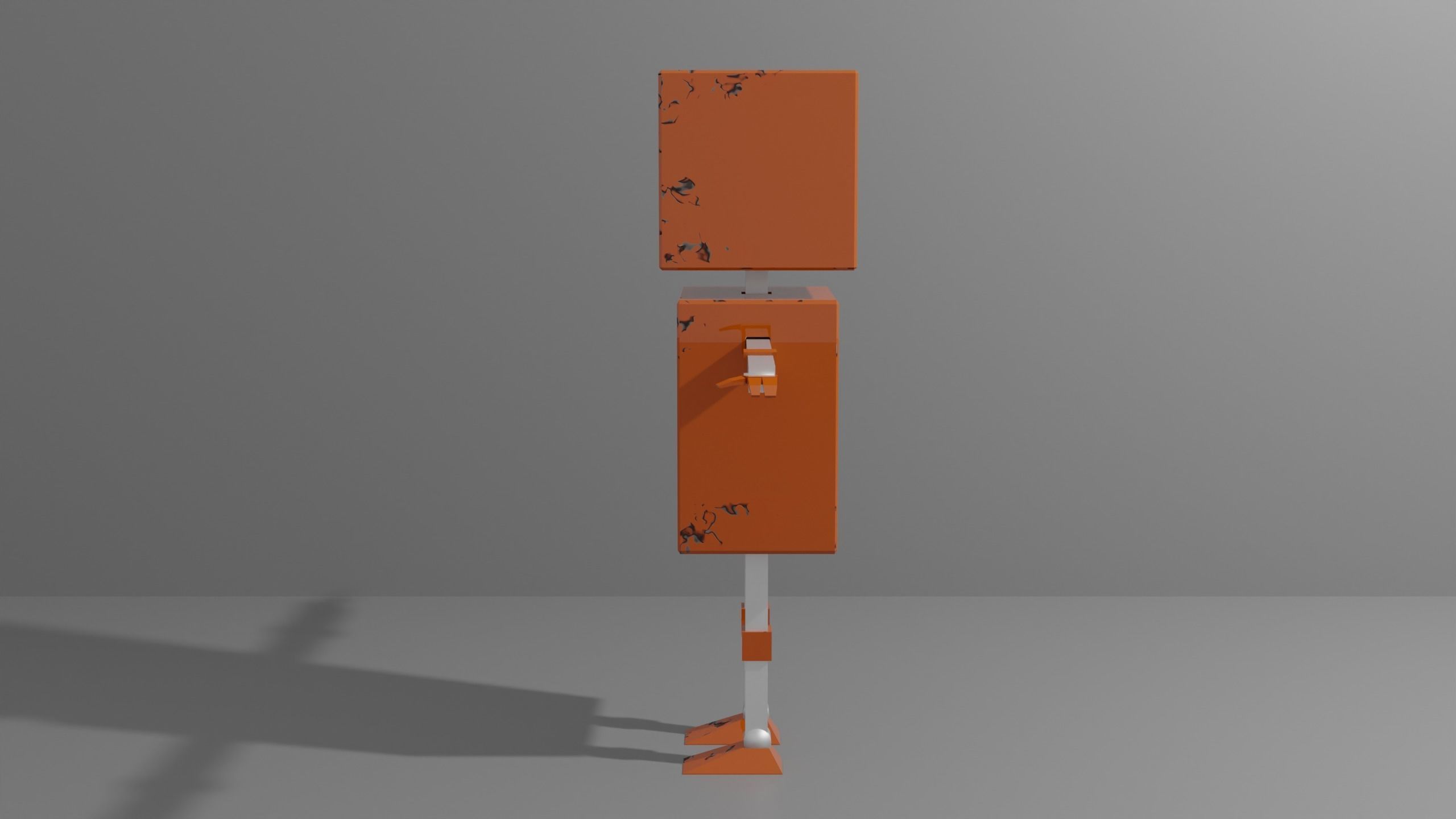 Cute Rectangular Robot for VRChat Low-poly 3D model_9