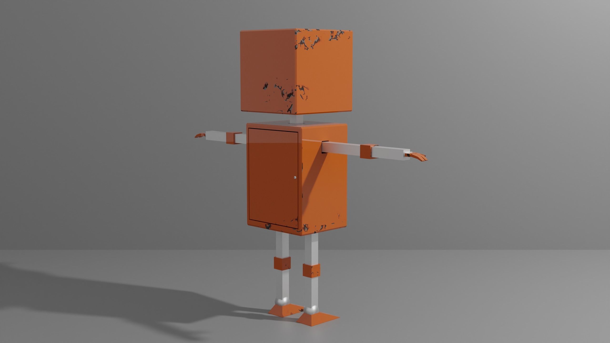 Cute Rectangular Robot for VRChat Low-poly 3D model_6
