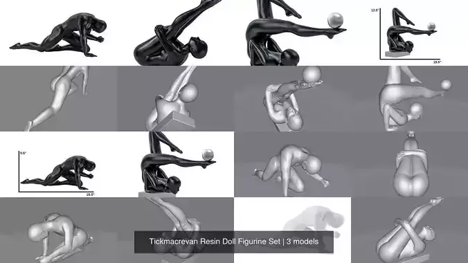 Tickmacrevan Resin Doll Figurine Set