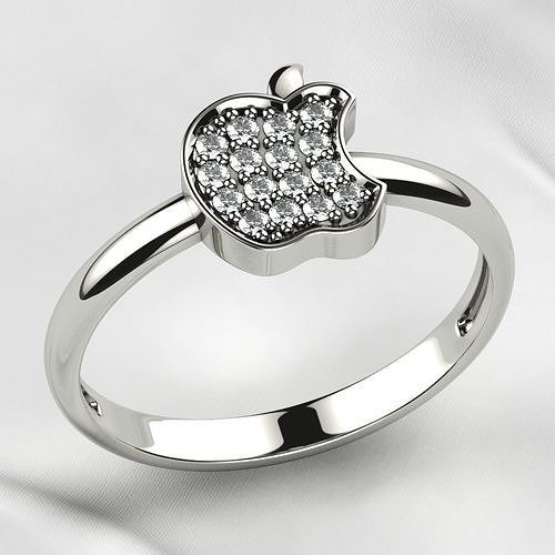 Apple Shape Gold Ring 3D print model