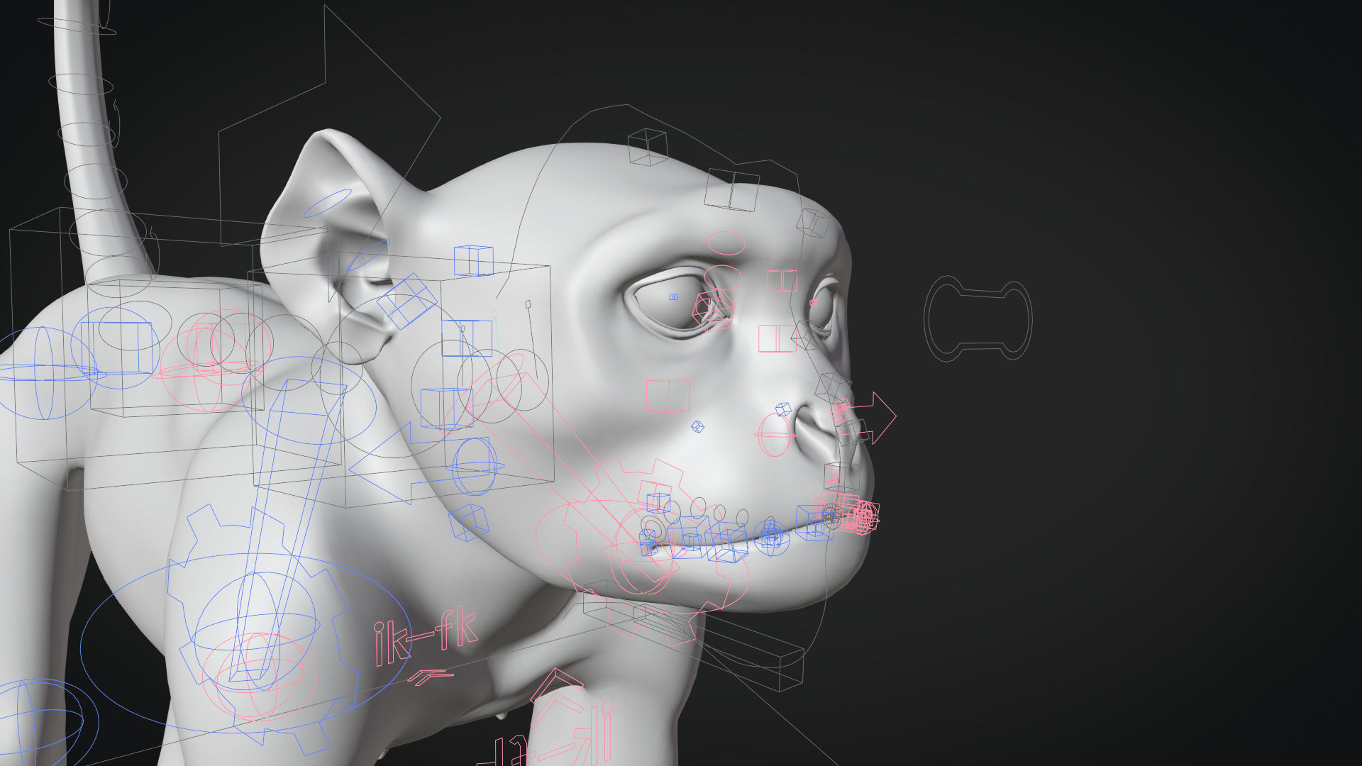 Gray langur Animated VFX Grace 3D model_13