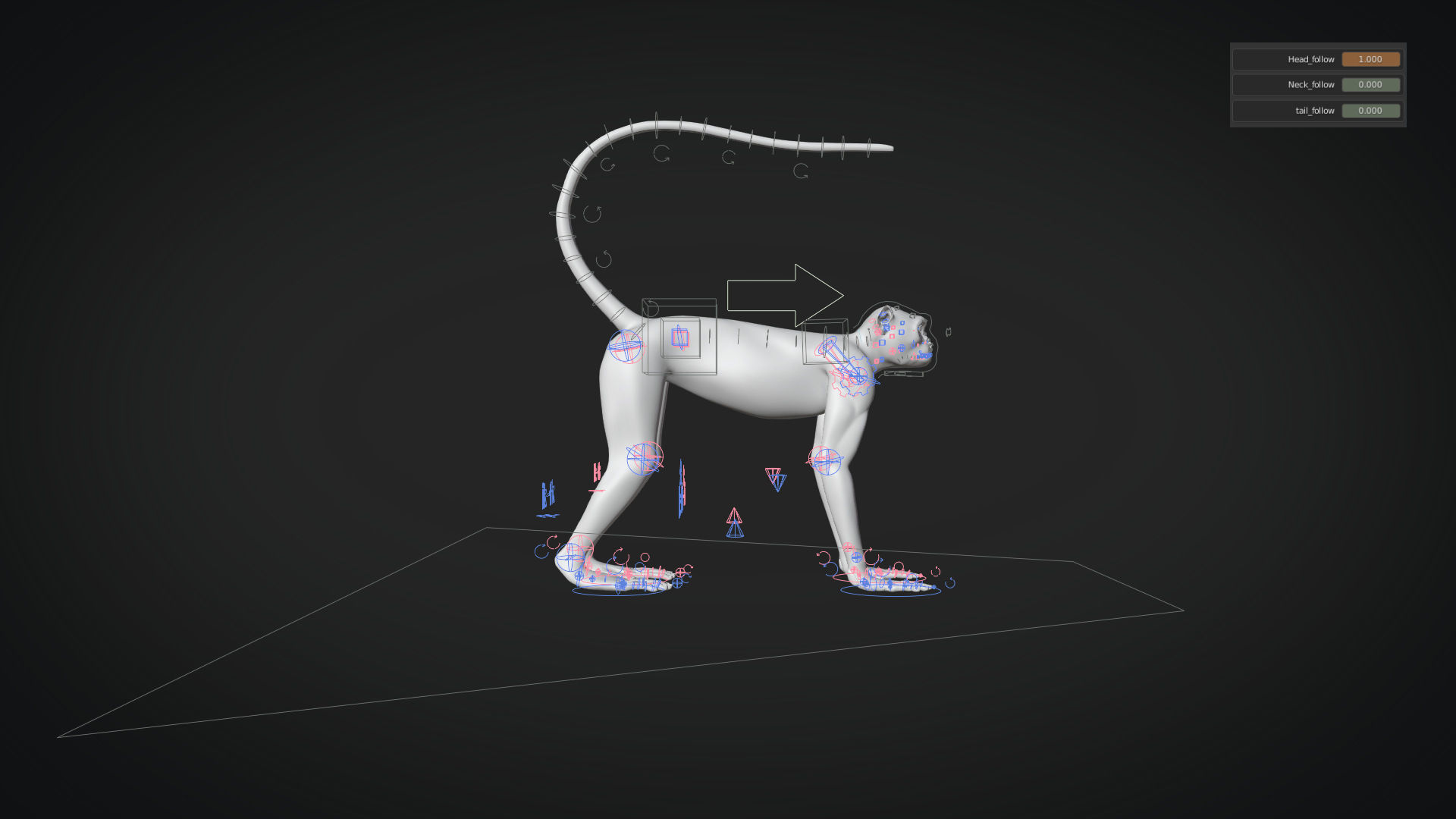 Gray langur Animated VFX Grace 3D model_10