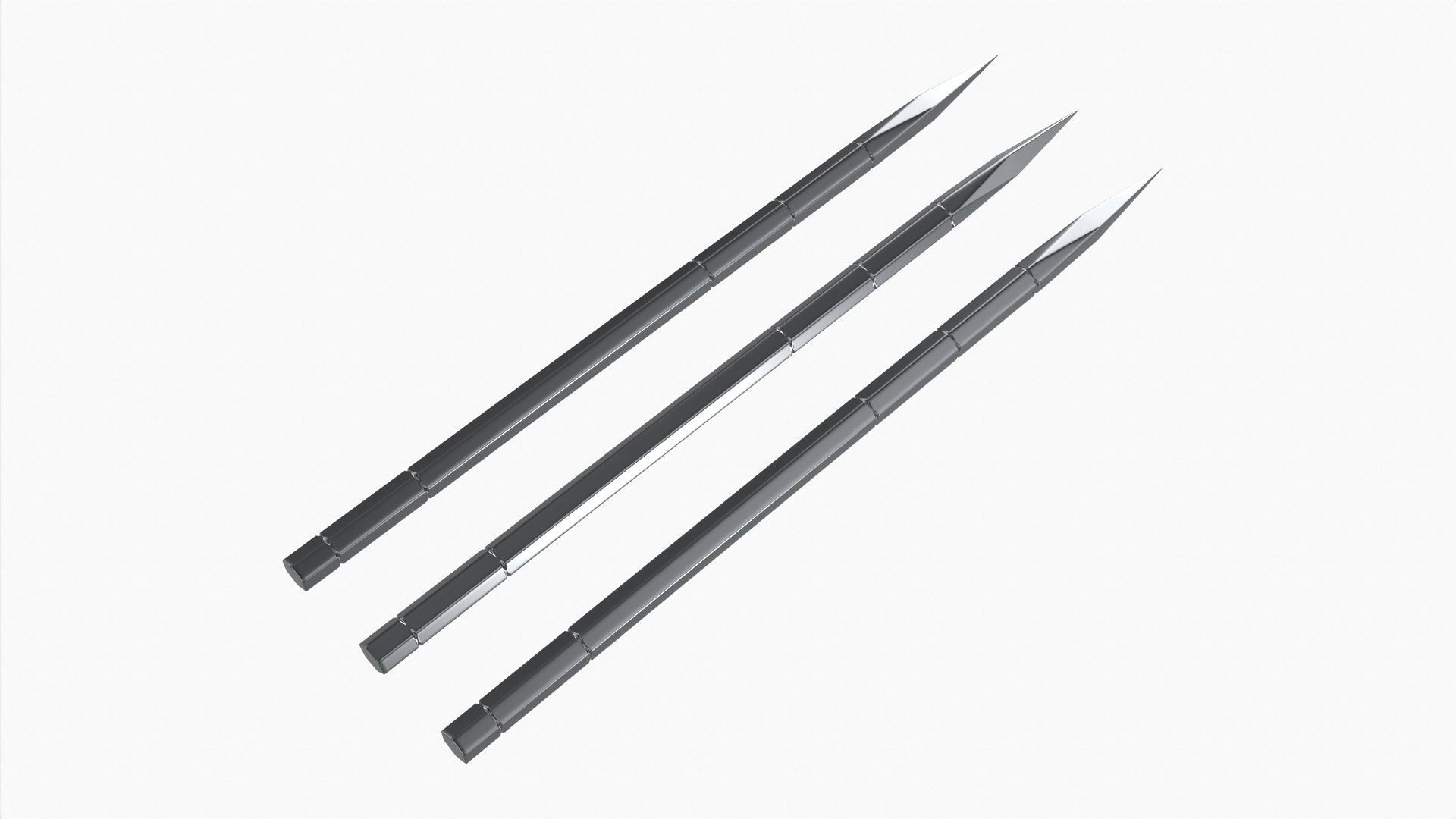 Throwing needles hexagonal 3D model CGTrader