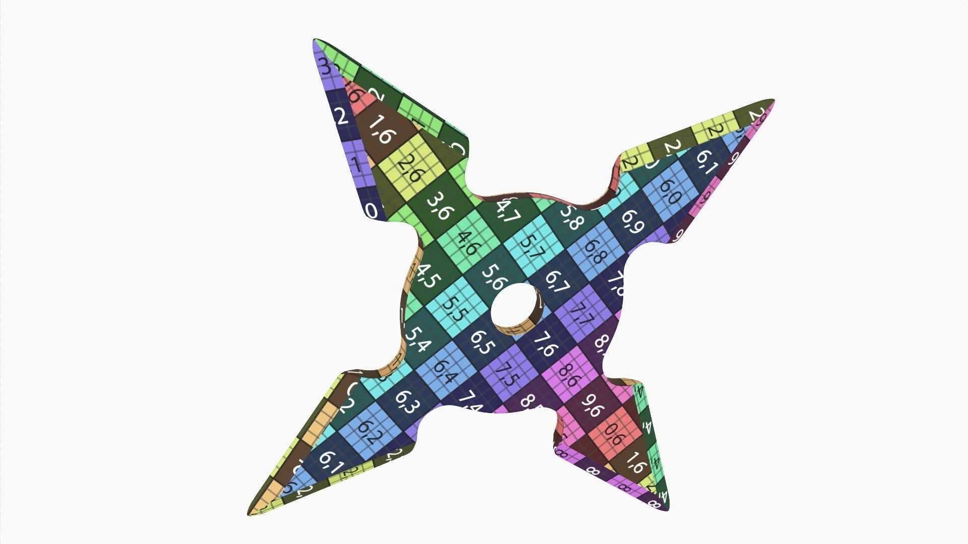 Shuriken ninja throwing knife 01 3D model_6