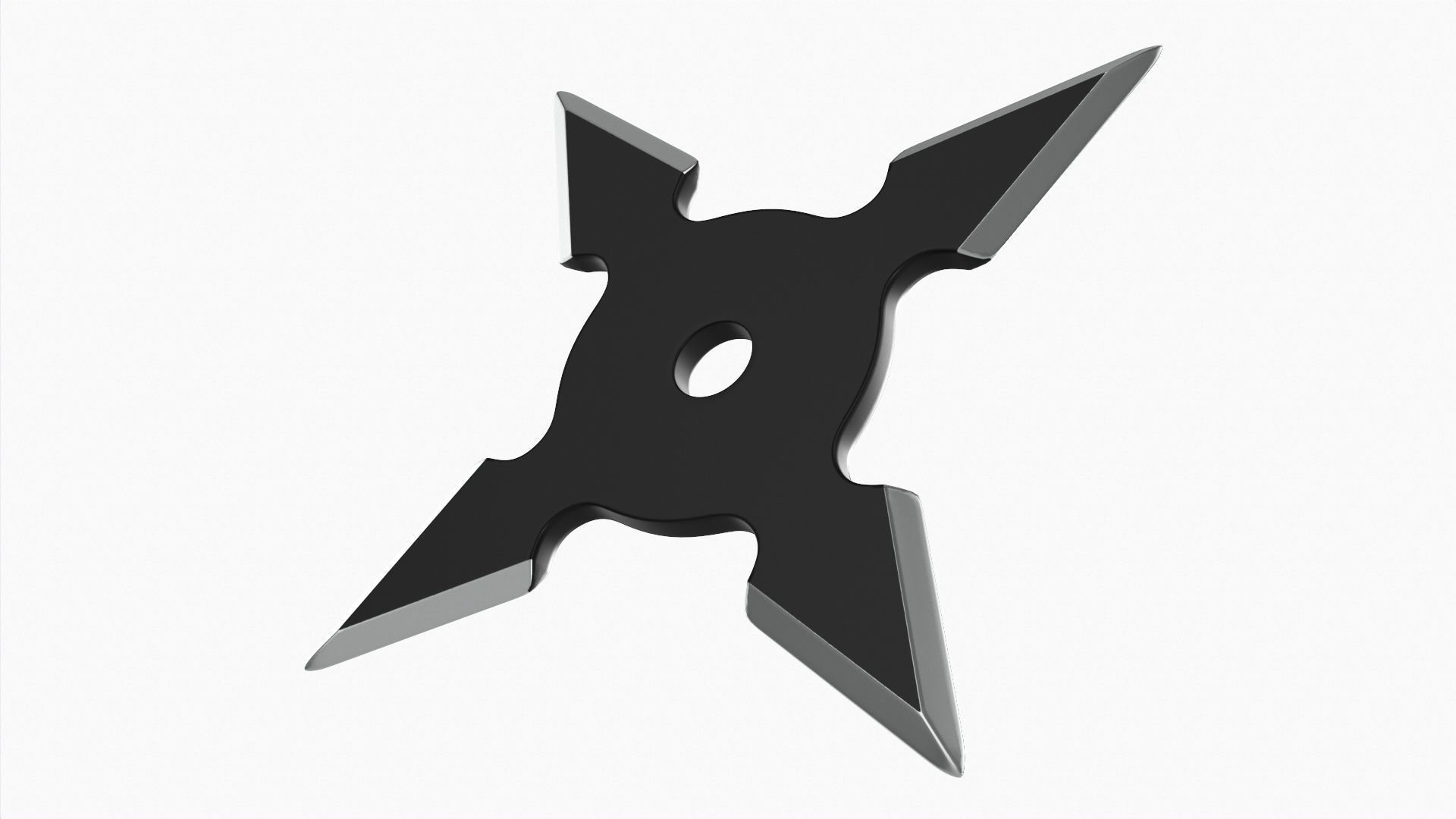 Shuriken ninja throwing knife 01 3D model_3