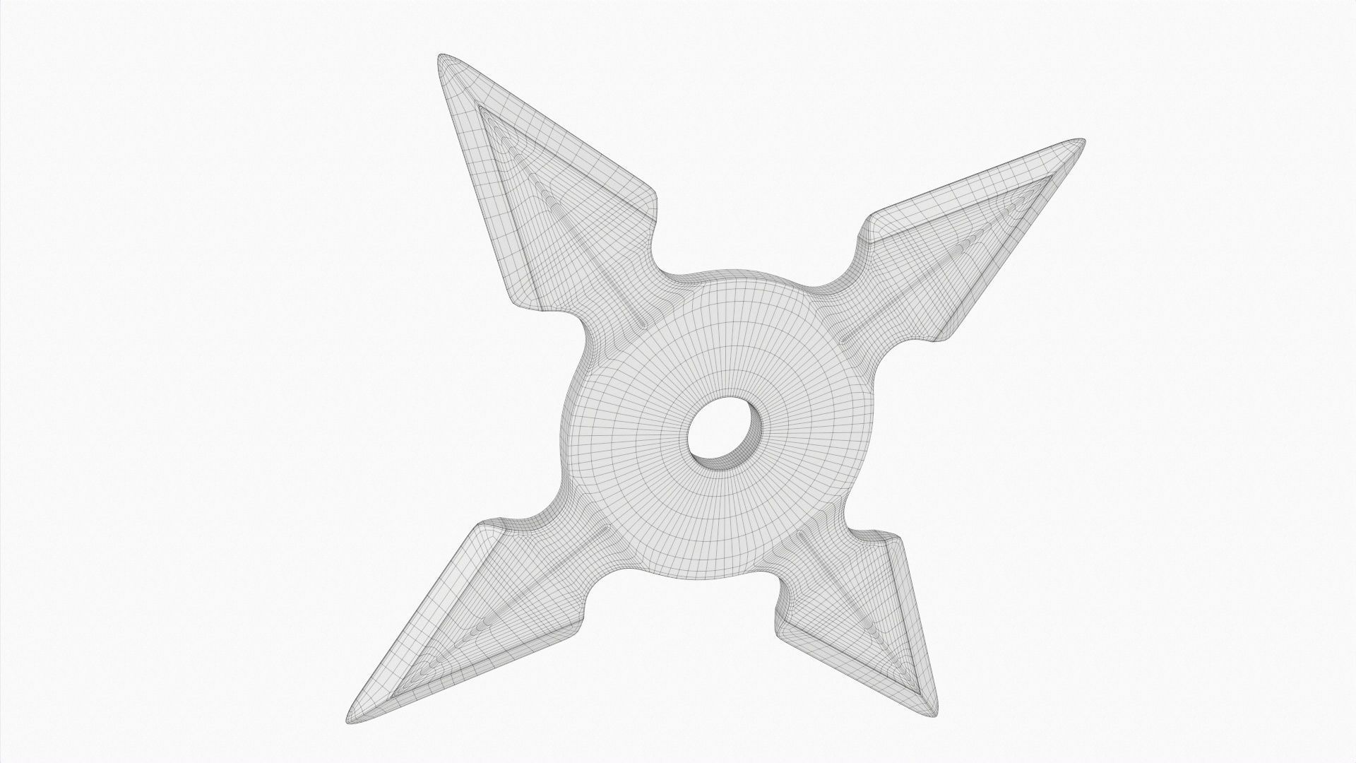 Shuriken ninja throwing knife 01 3D model_5