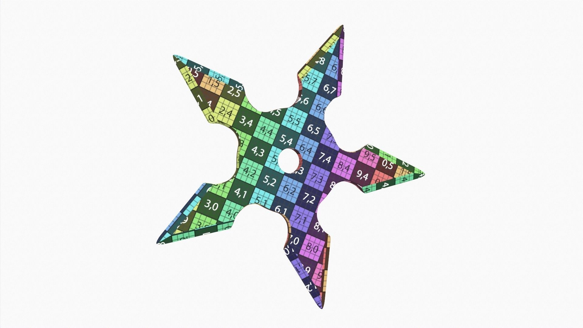 Shuriken ninja throwing knife 02 3D model_6