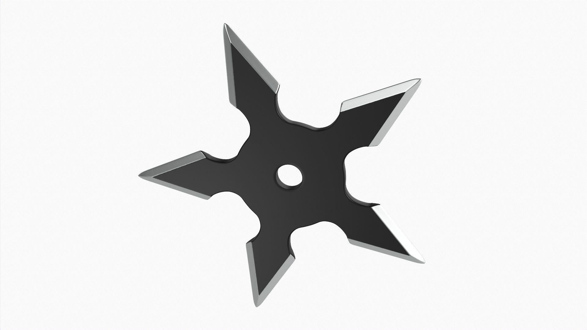 Shuriken ninja throwing knife 02 3D model_4