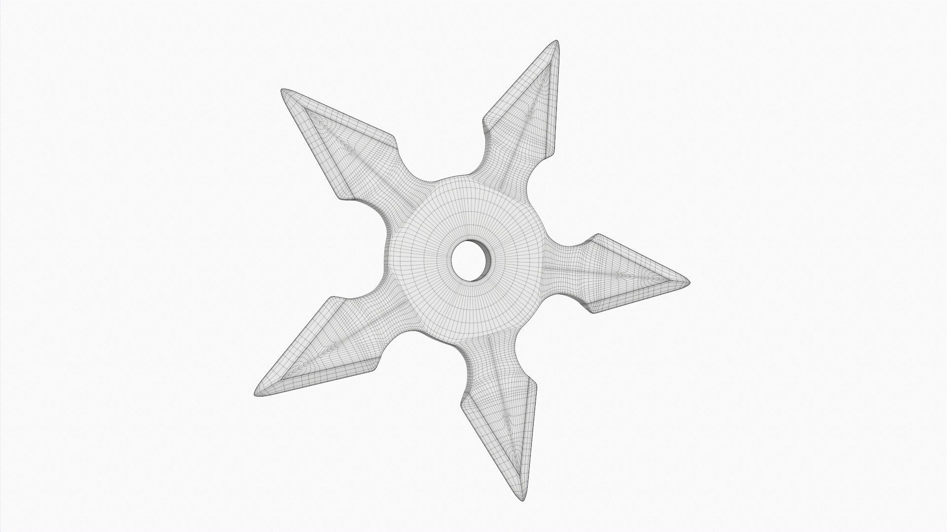 Shuriken ninja throwing knife 02 3D model_5