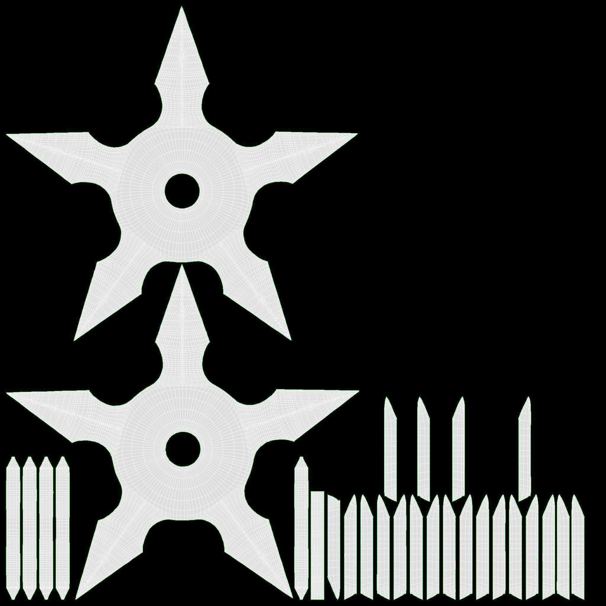 Shuriken ninja throwing knife 02 3D model_7