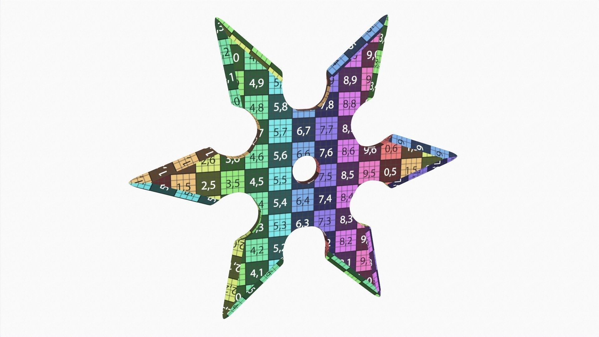 Shuriken ninja throwing knife 03 3D model_6