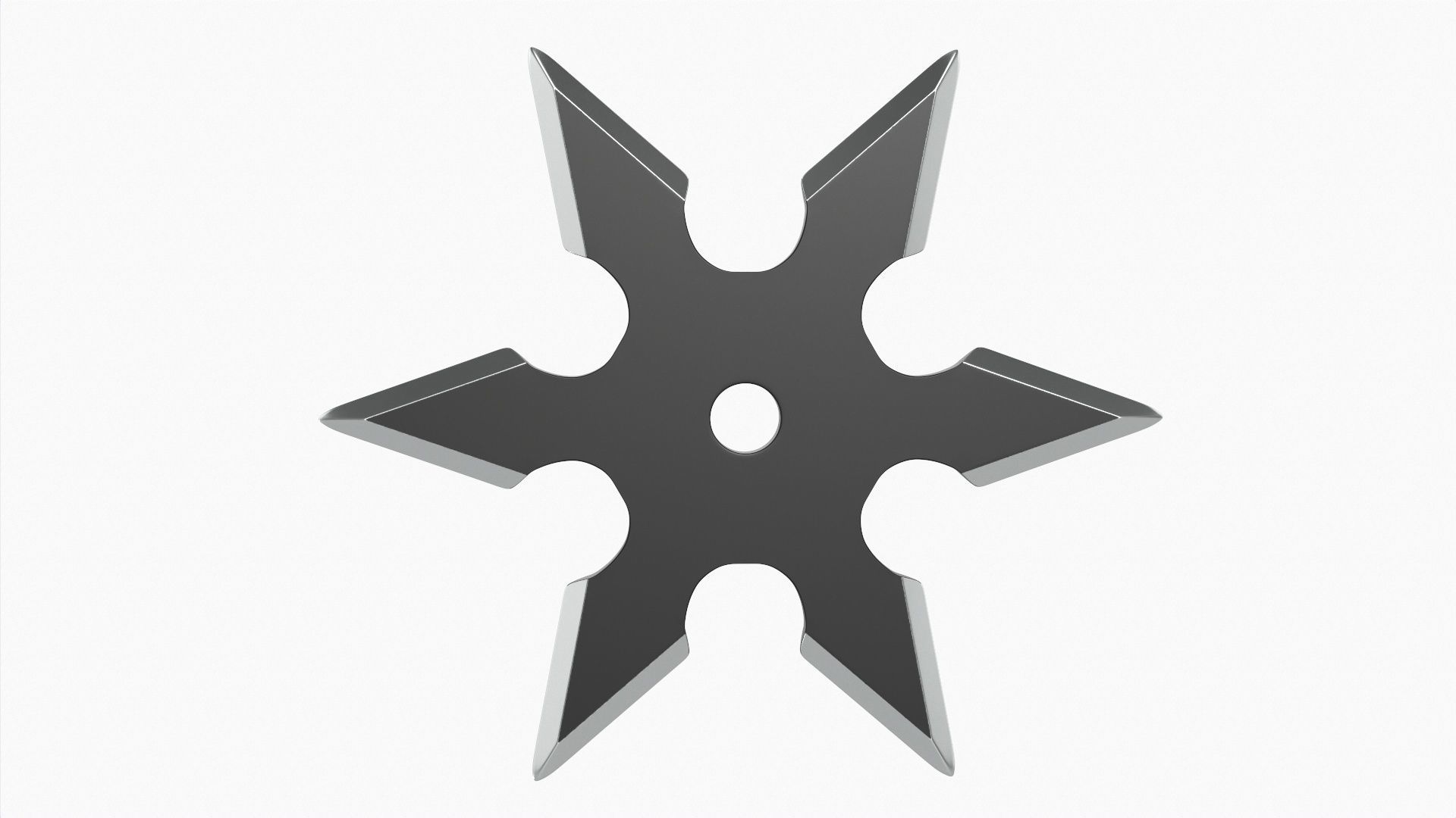 Shuriken ninja throwing knife 03 3D model_4