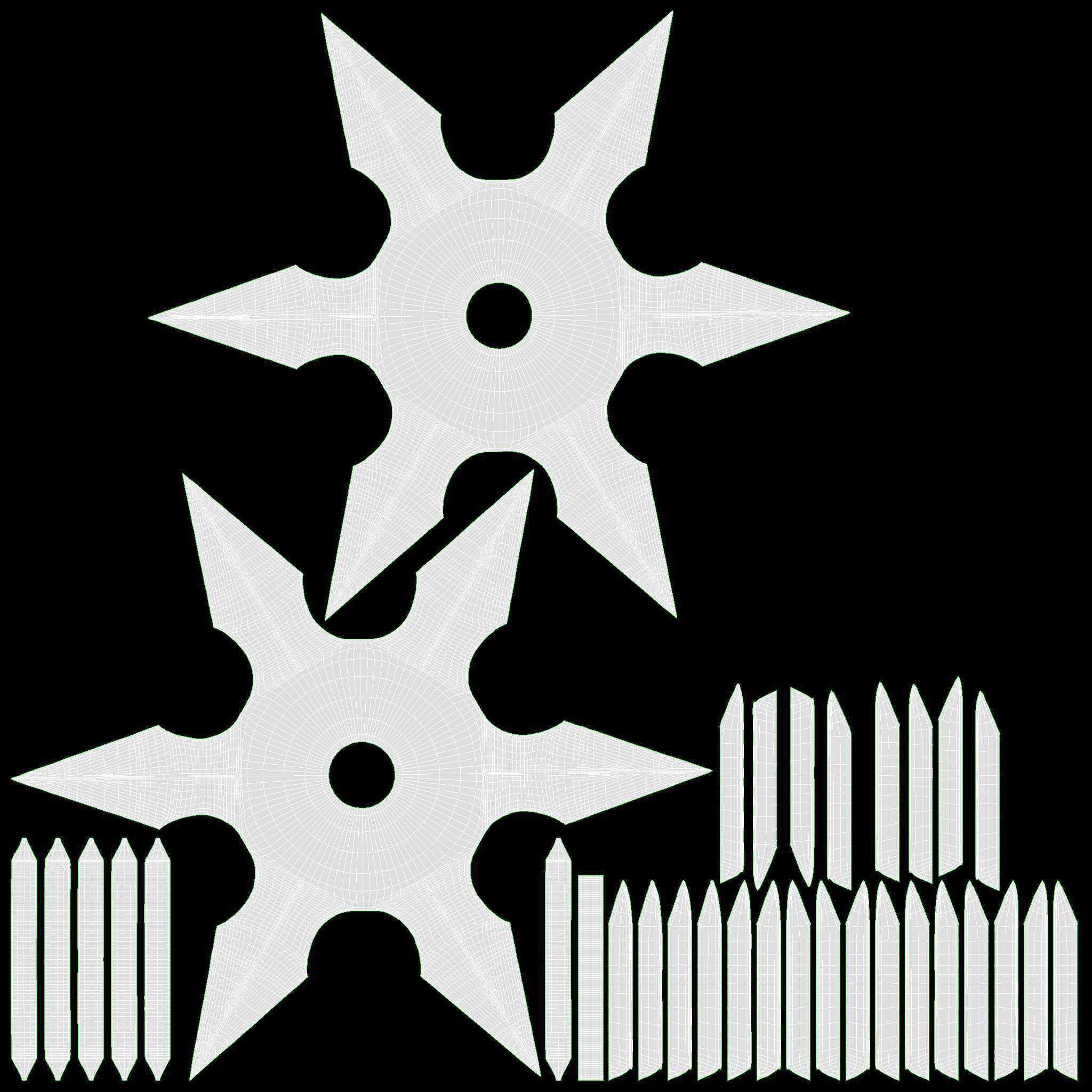 Shuriken ninja throwing knife 03 3D model_7